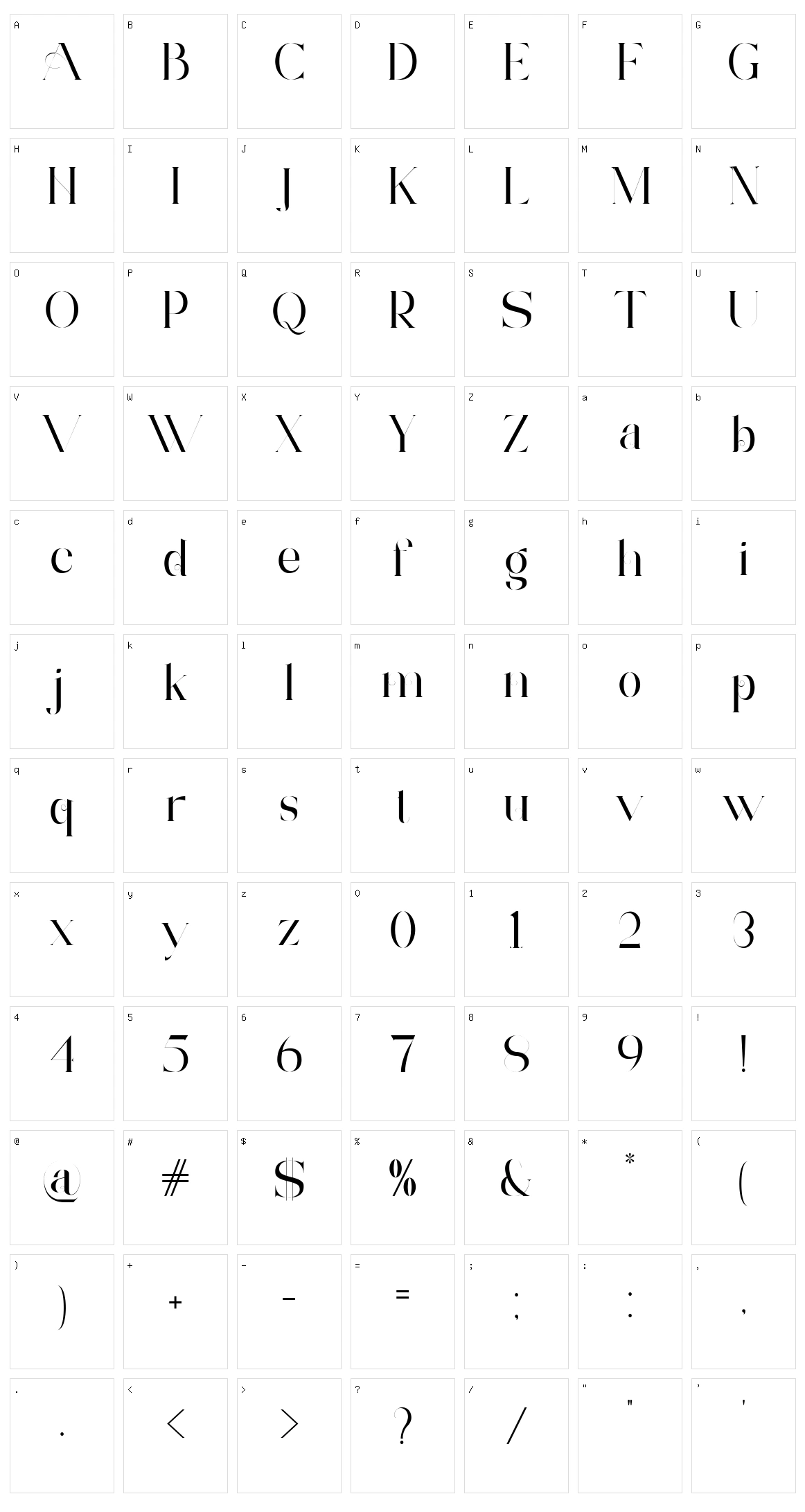 Archwaltz Character Set