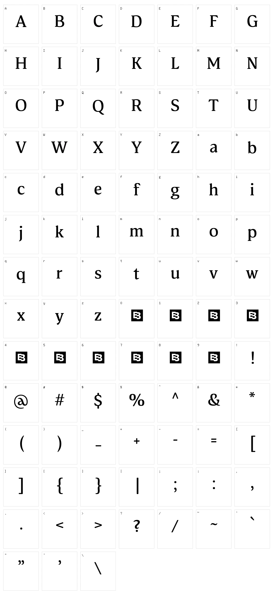 Arcuata Character Set