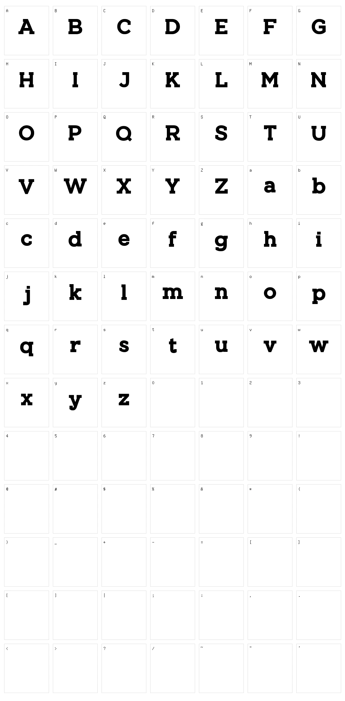 Arizon Character Set