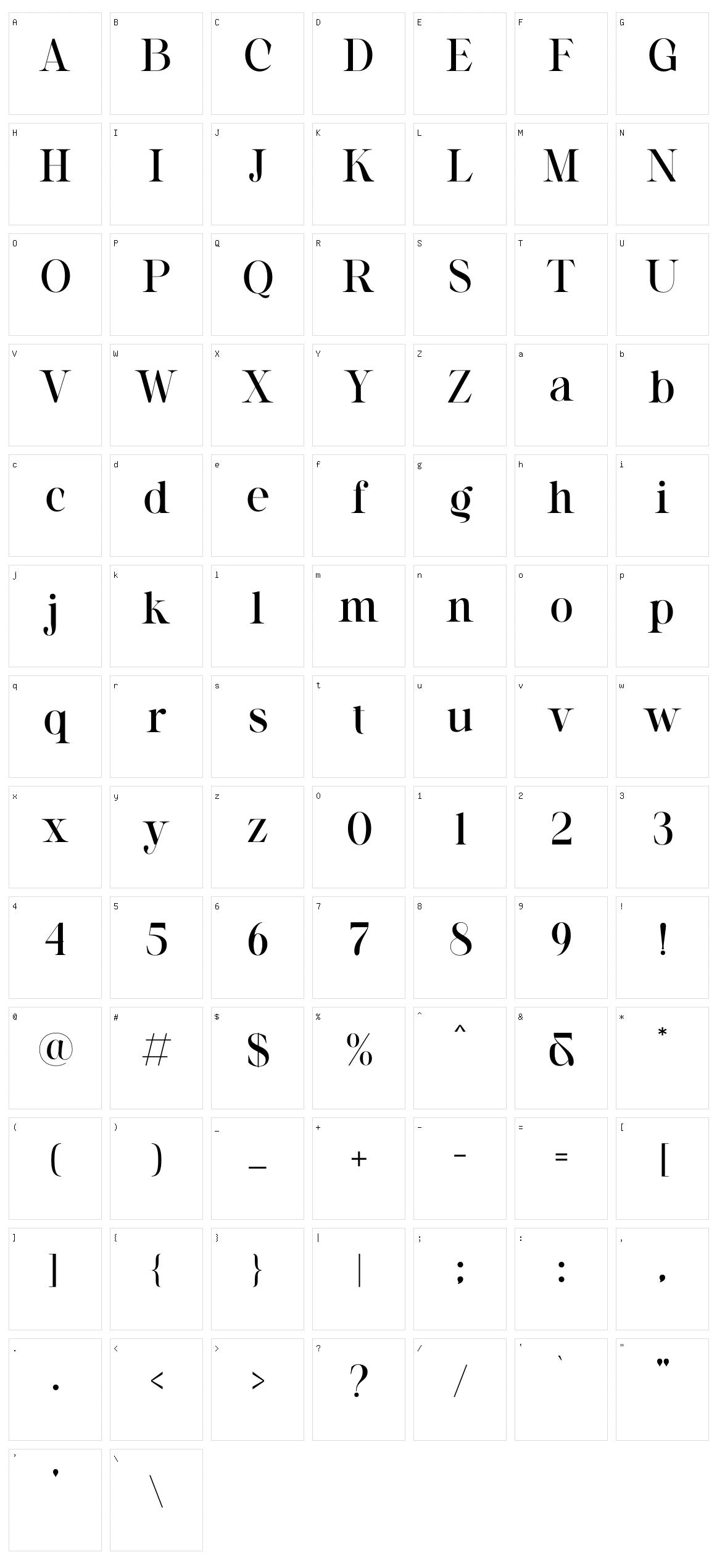 Arlita Character Set