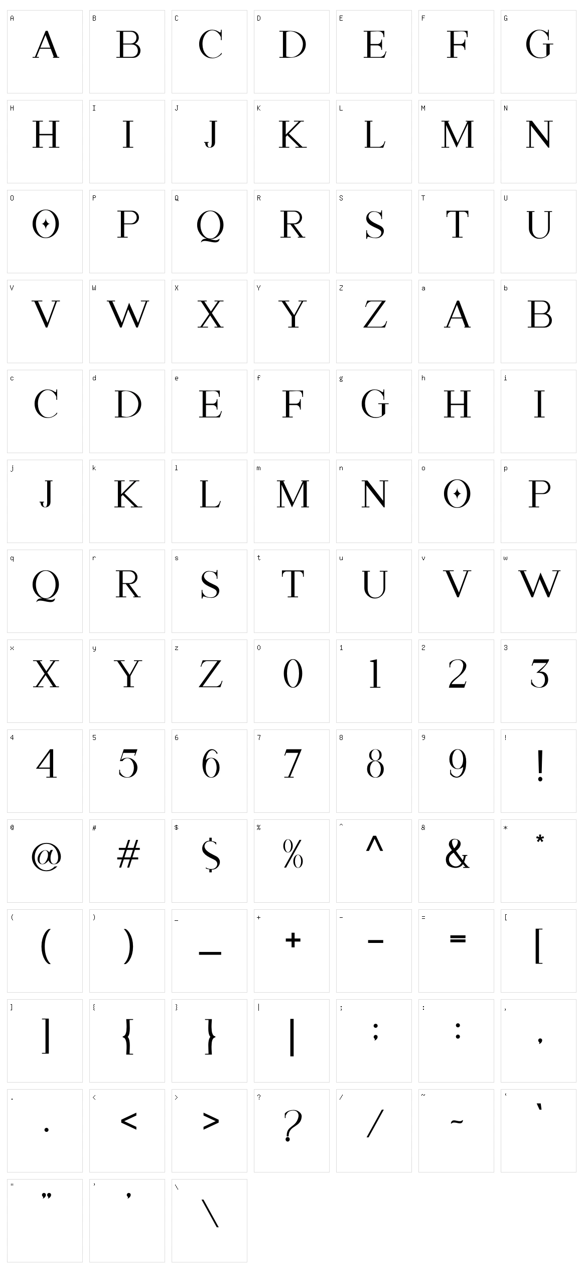 Aston Calvin Character Set