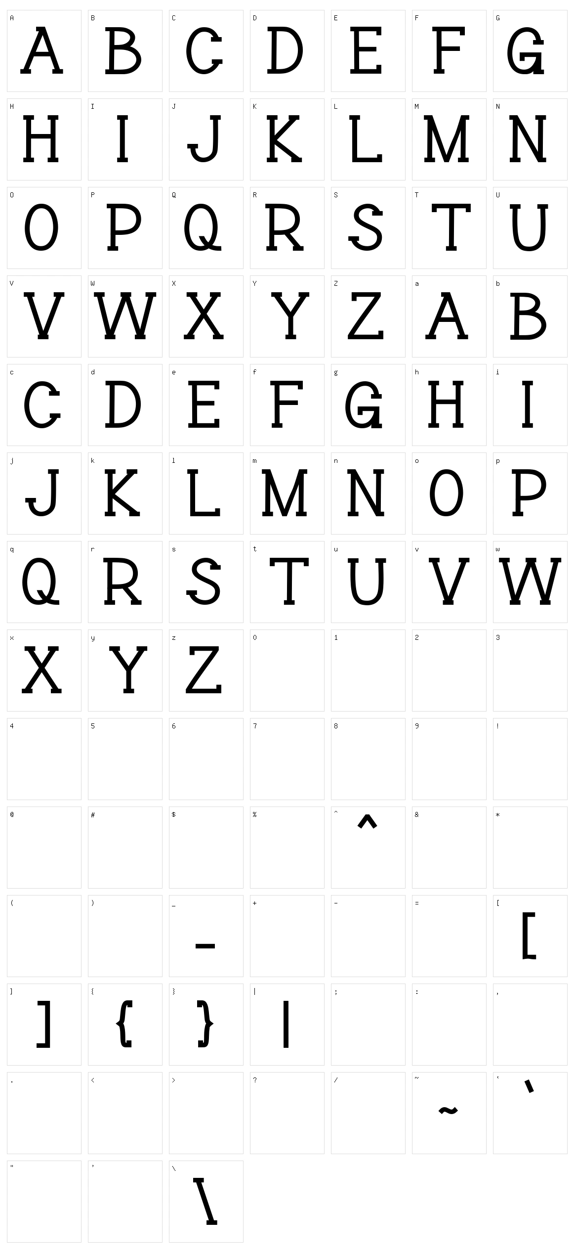 Aterline Character Set