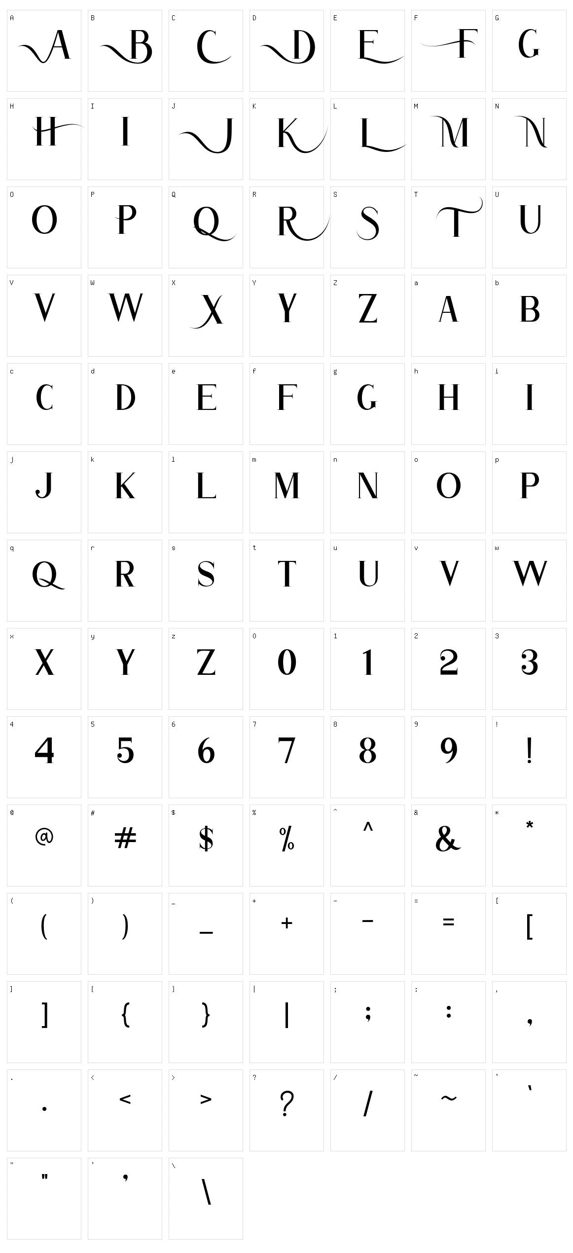 Atlane Character Set