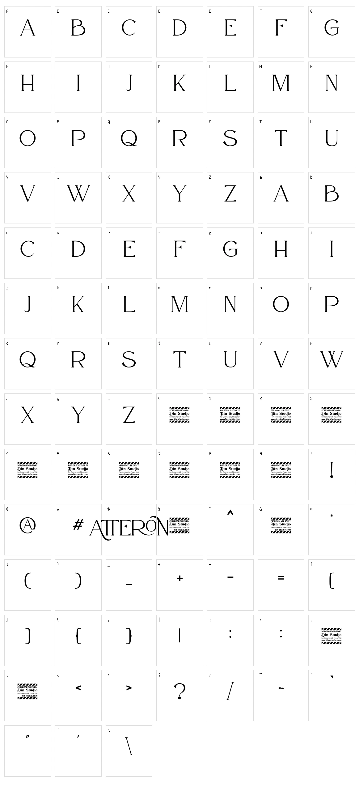 Atteron Character Set