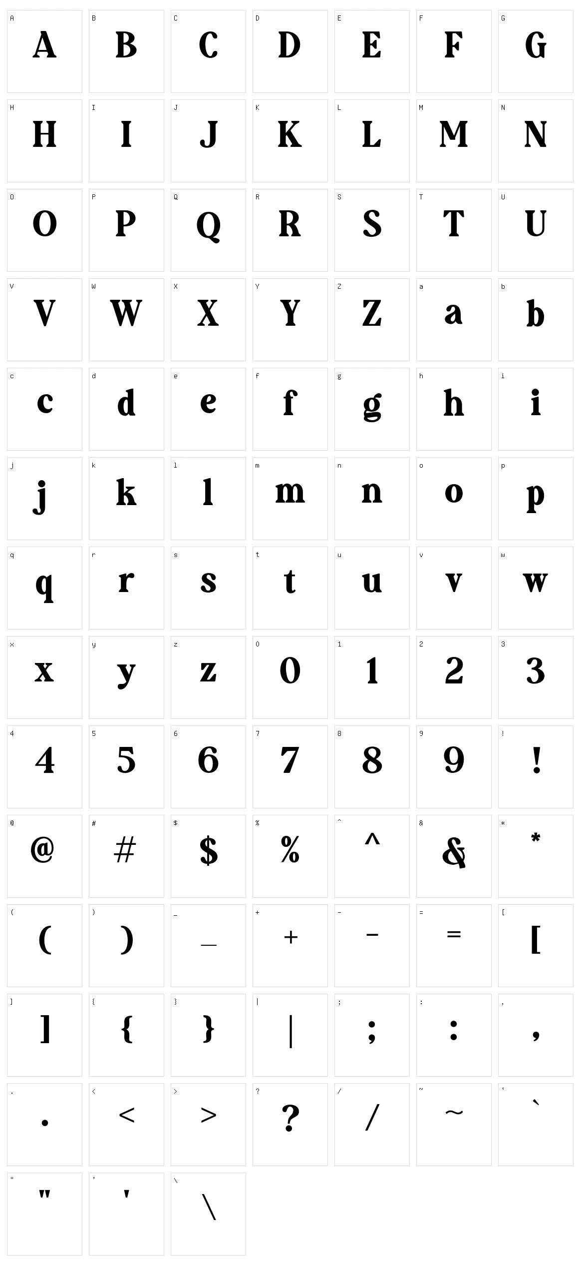 Augillion Character Set