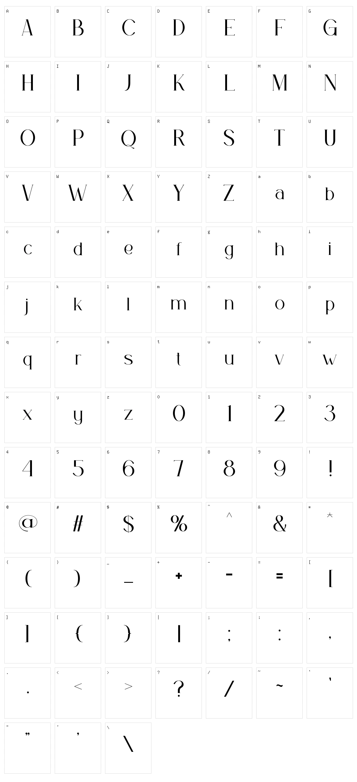 Aurum Character Set