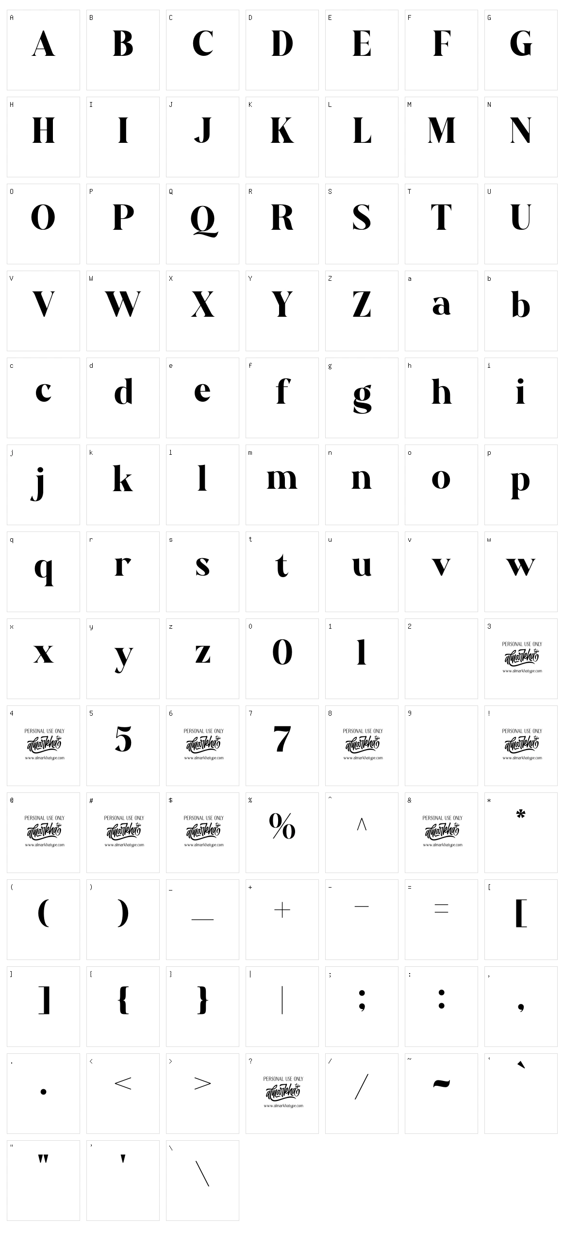 Austragen Character Set