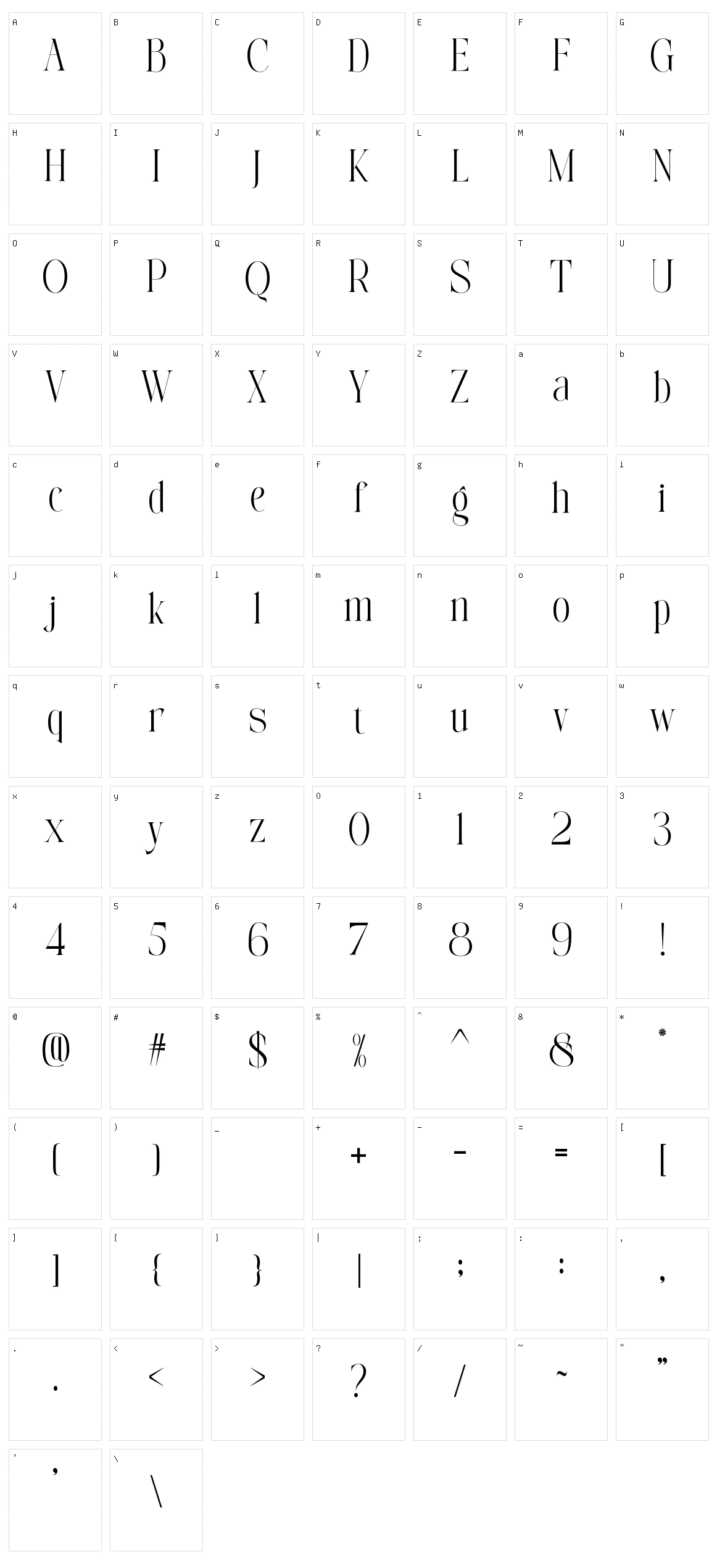 Avelire Character Set