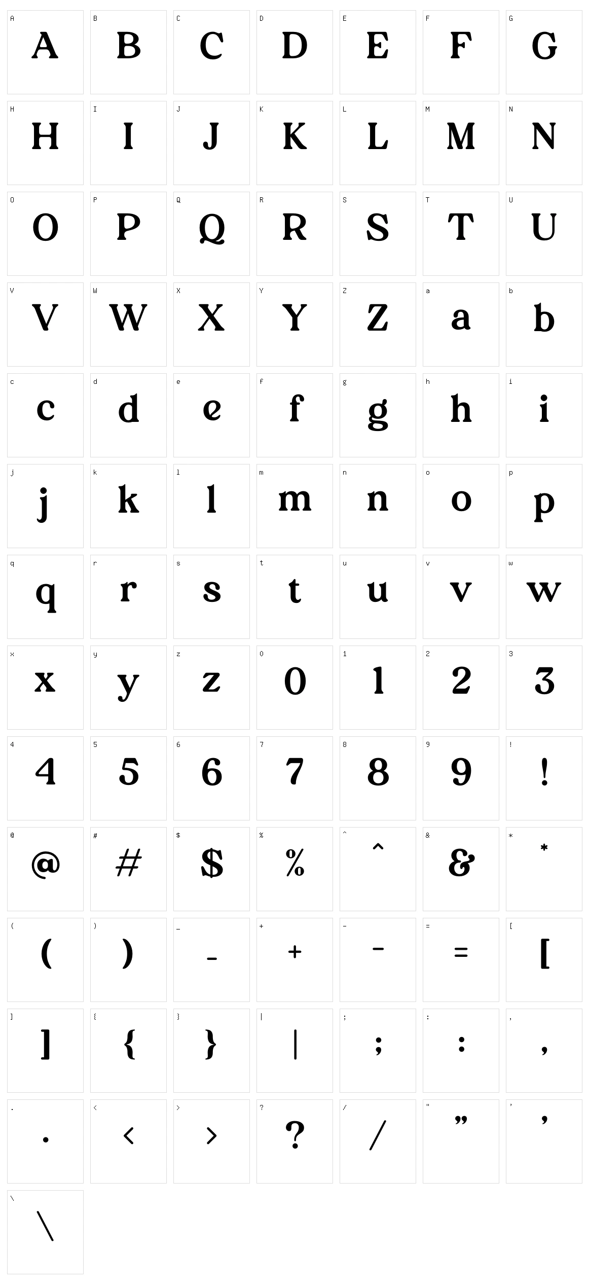 Avenue Character Set