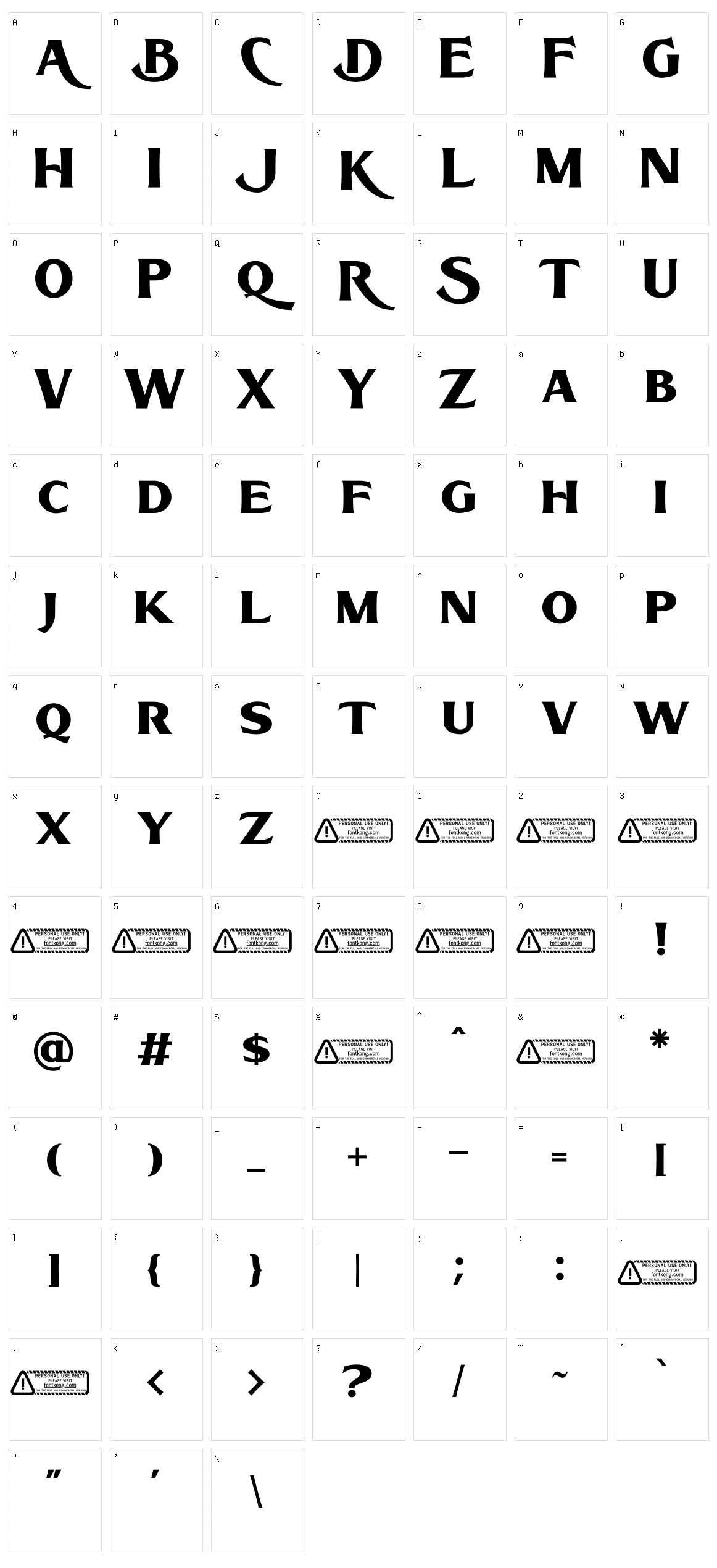 Bacode Character Set