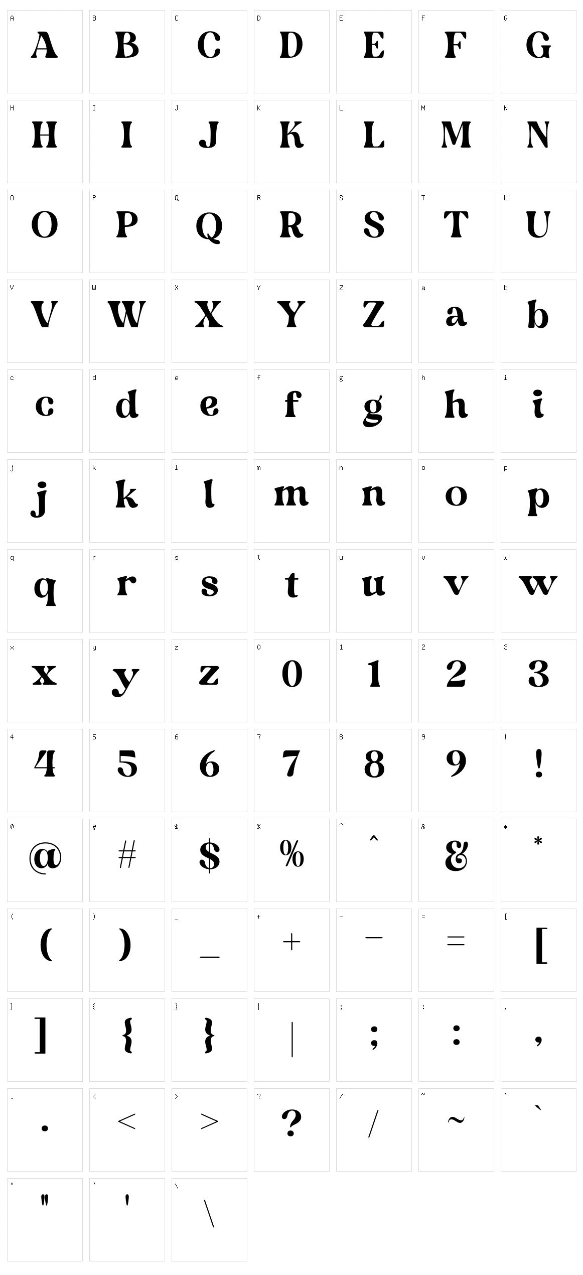 Bagrile Character Set