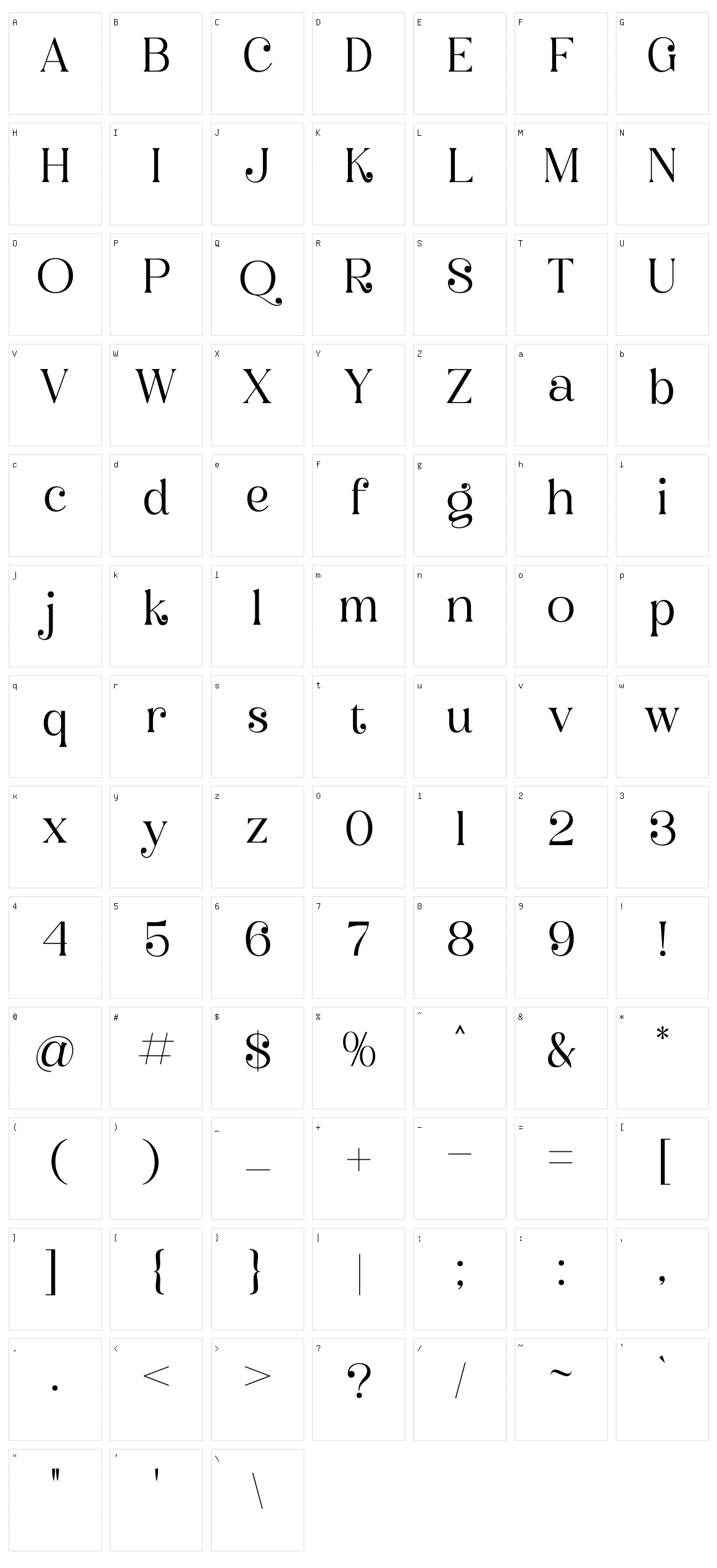 Balerga Character Set