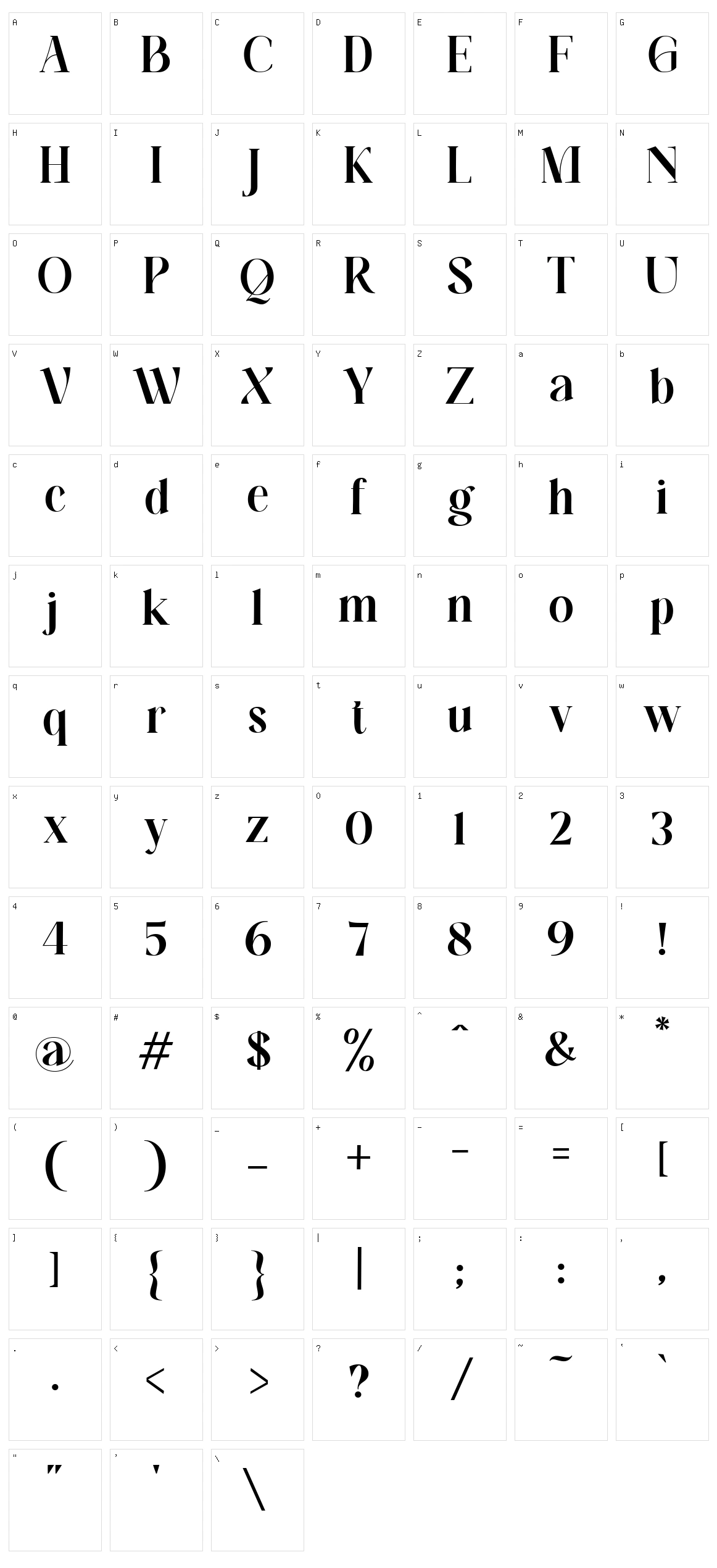Balgon Serif Character Set