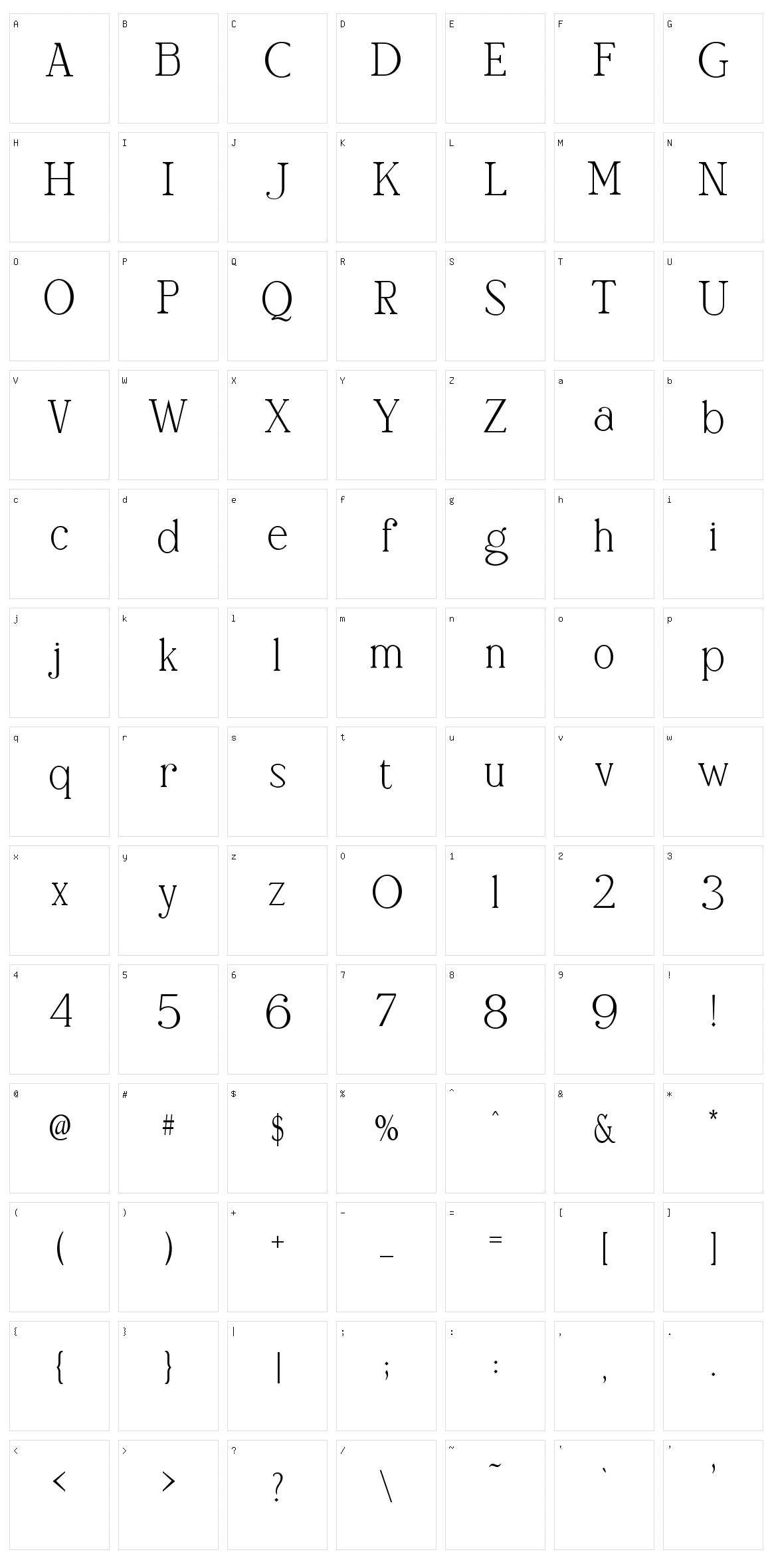 Balmoon Character Set