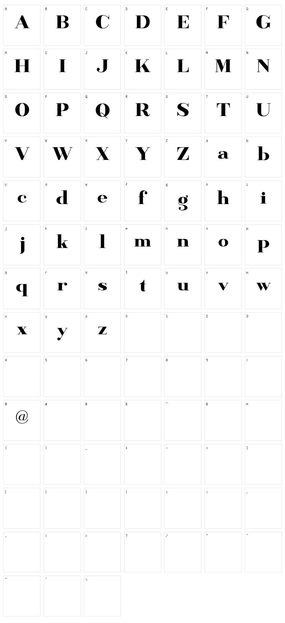 Banbury Character Set