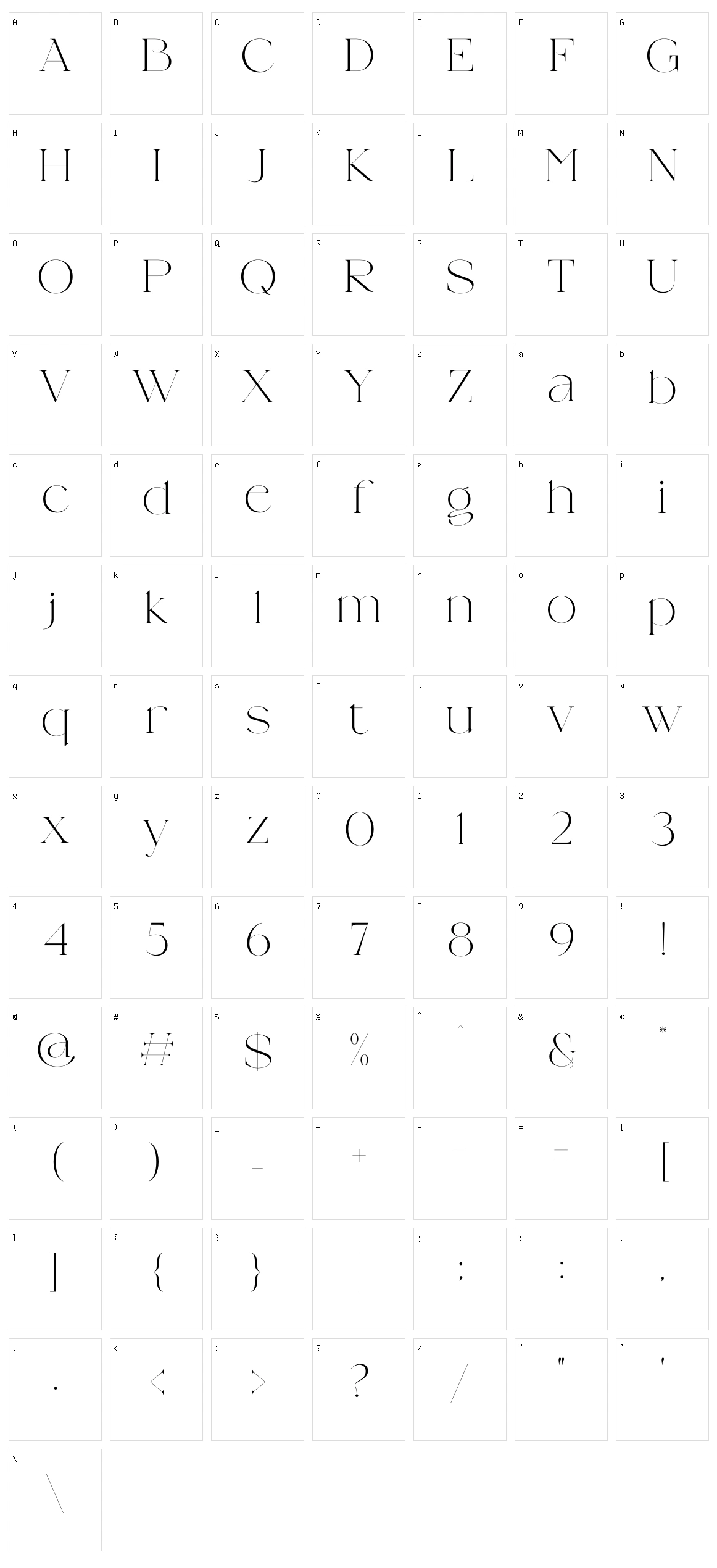 Bargemo Character Set