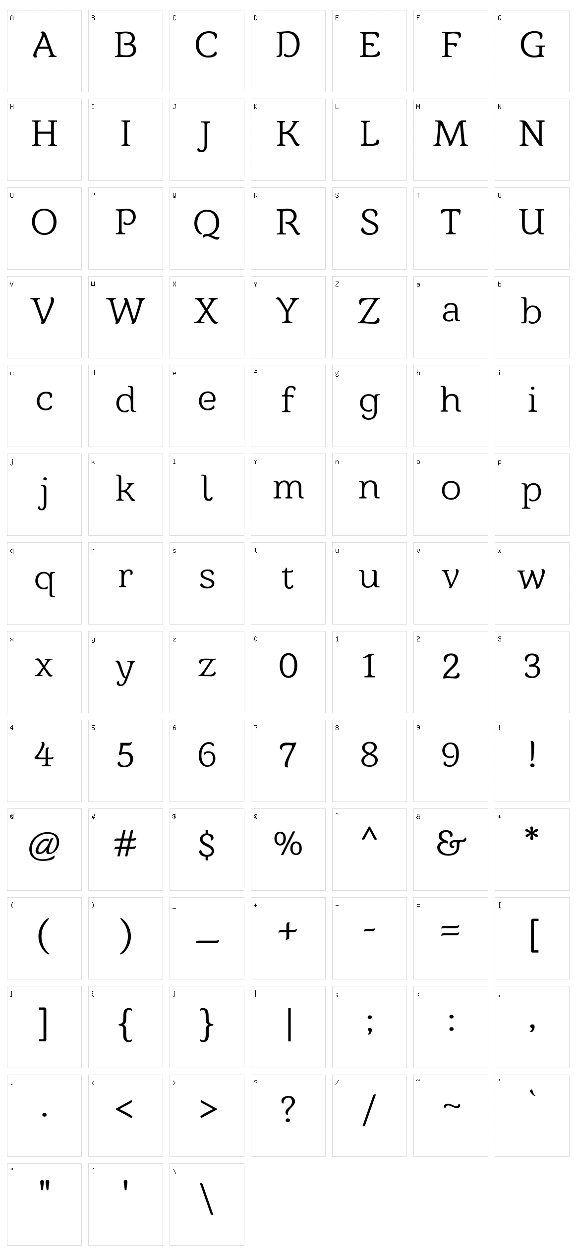 Barkentina 1 Character Set