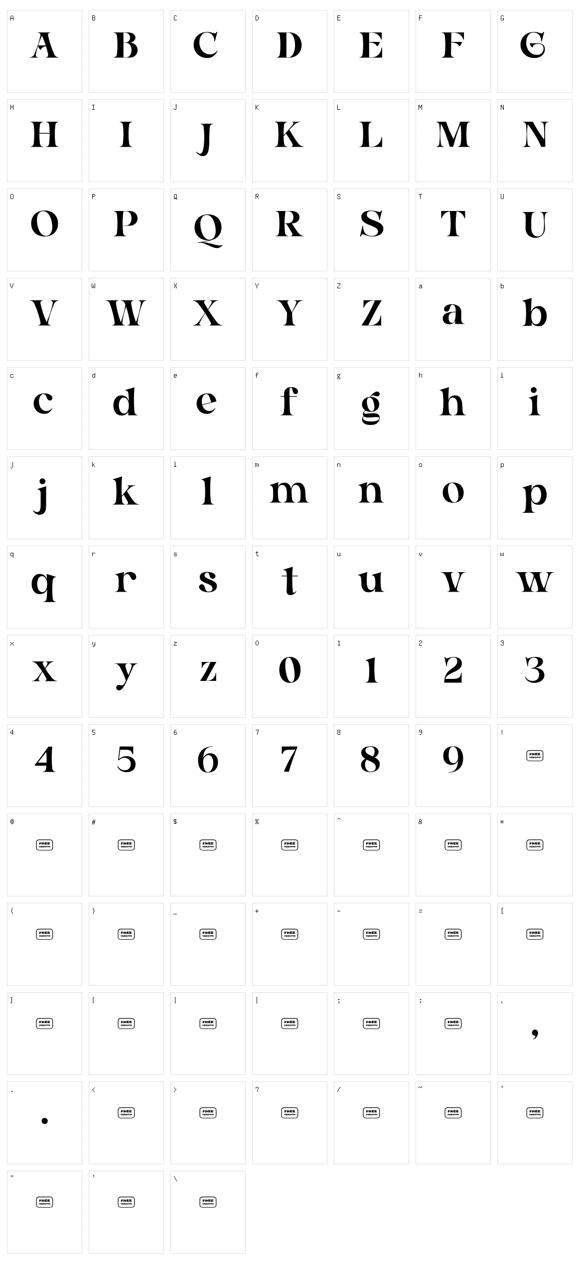 Barnice Character Set