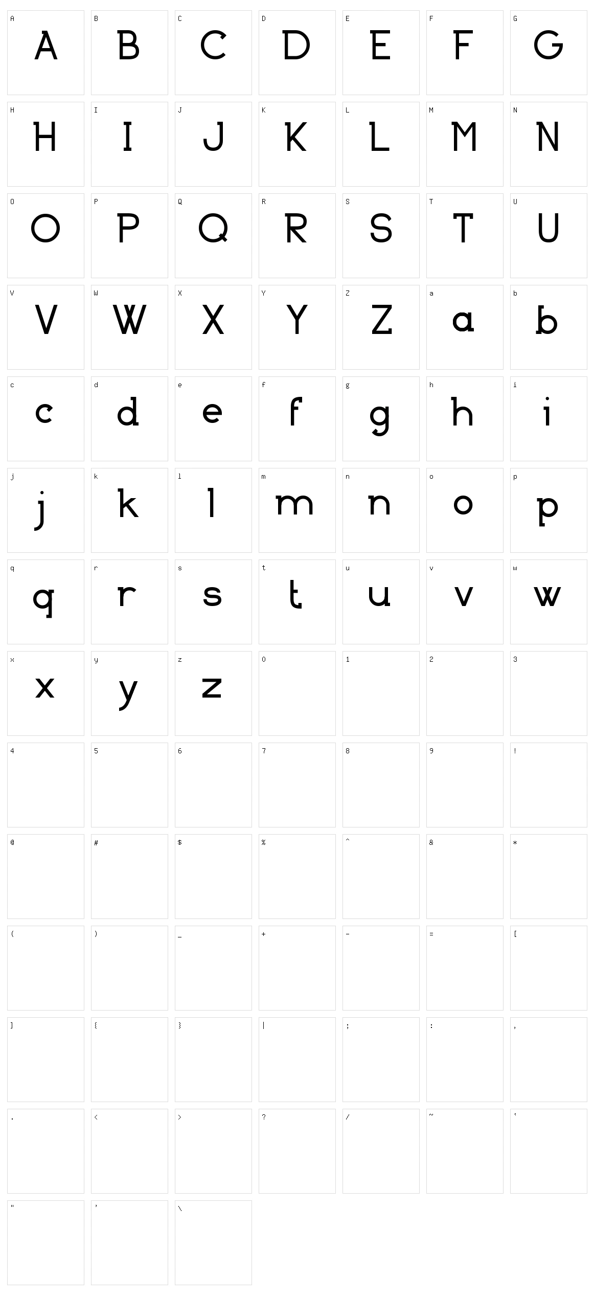 Basically Serif Character Set