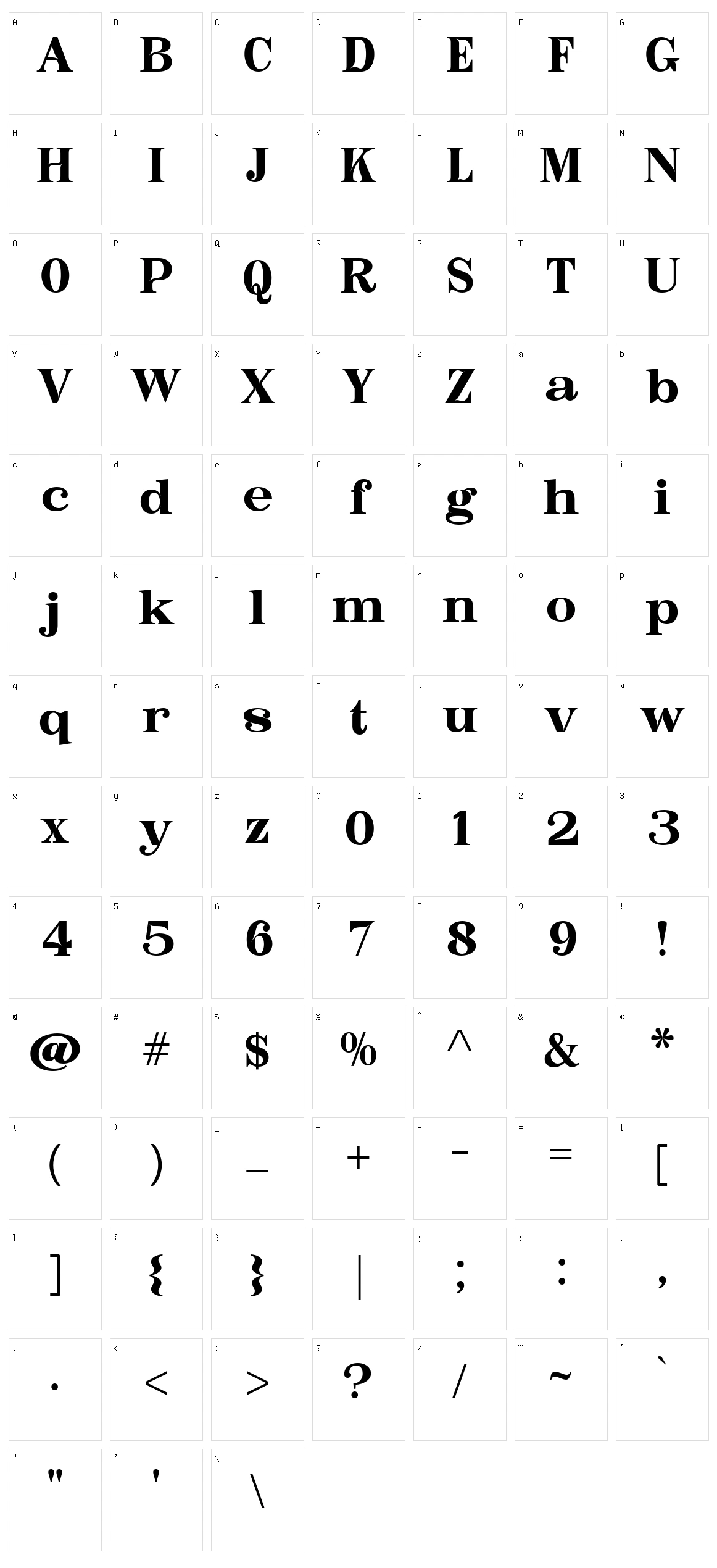 Bastine Character Set