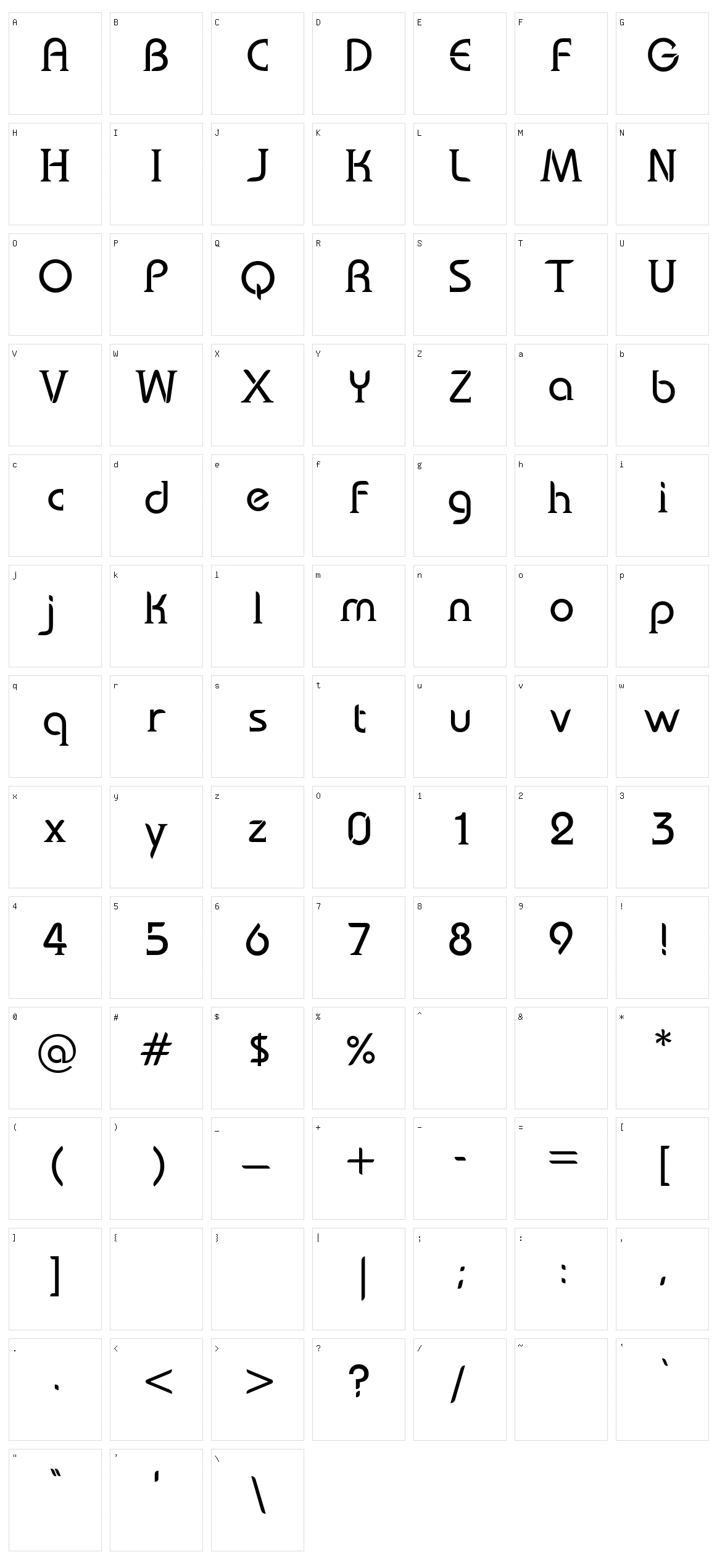 Bauserif Character Set