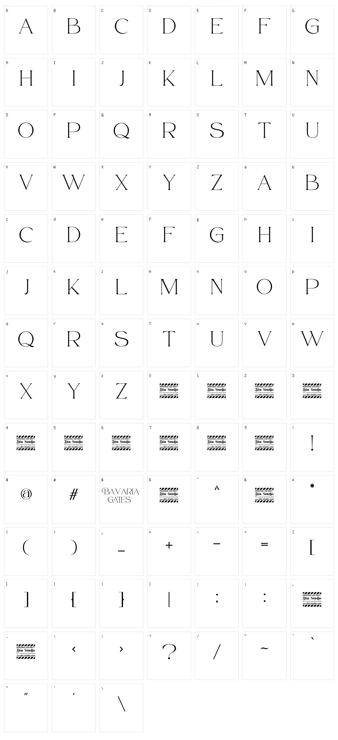 Bavaria Gates Character Set