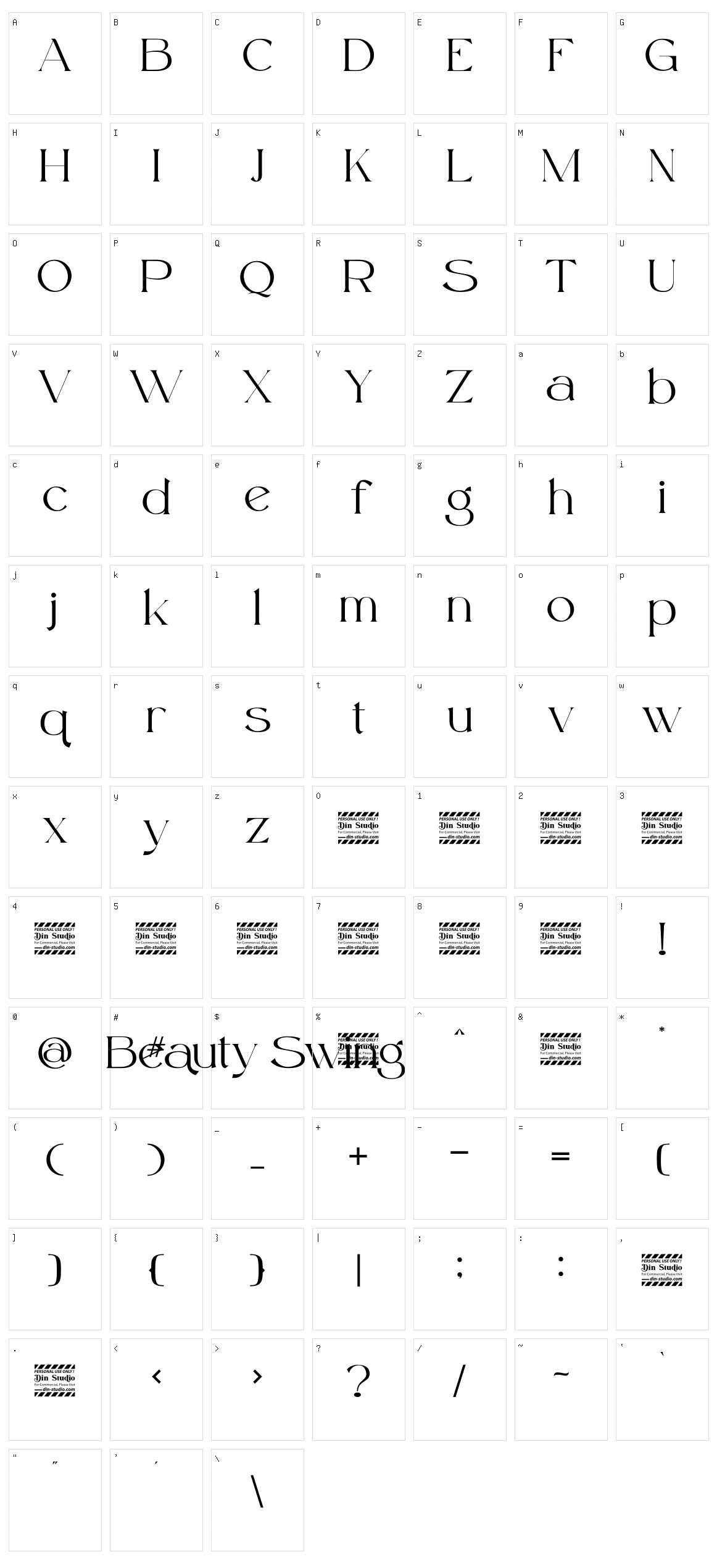 Beauty Swing Character Set