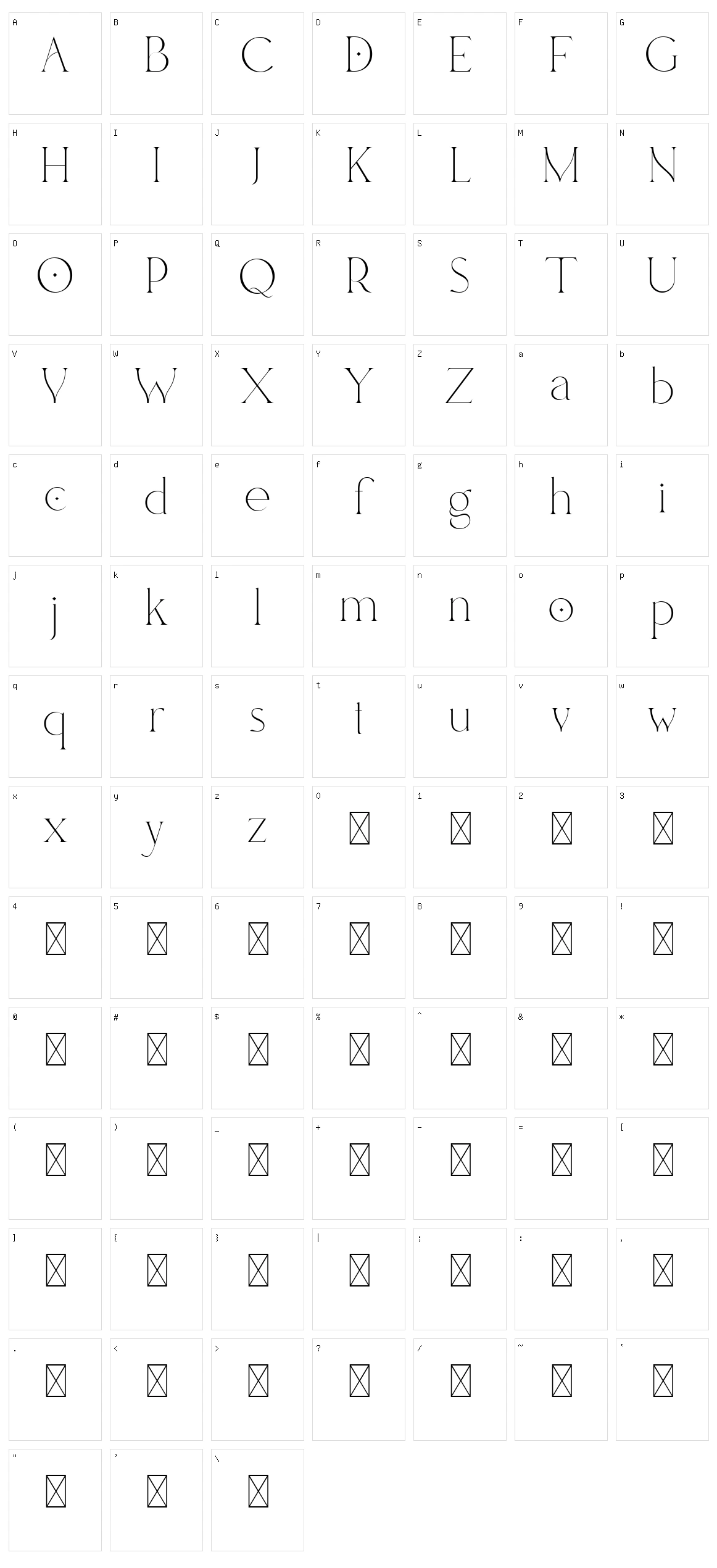 Bechilo Character Set