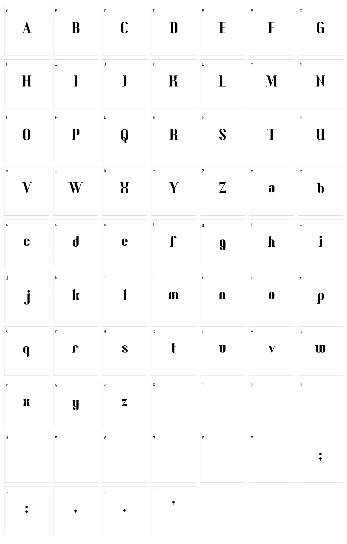 Bedric's Worth Character Set