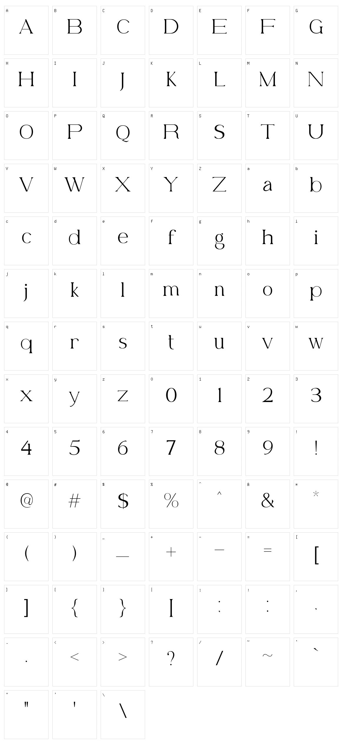 Belfina Husairy Character Set