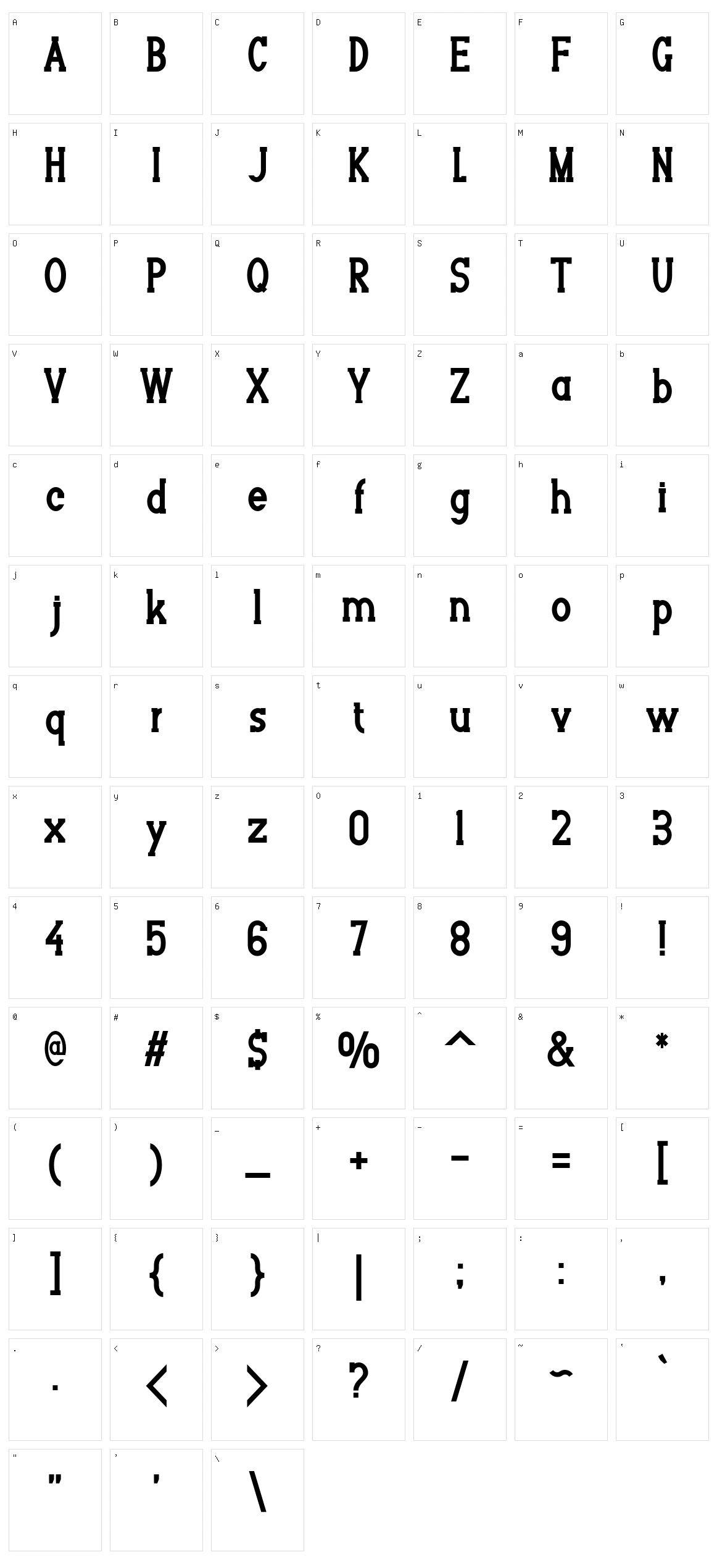 Berlian Character Set