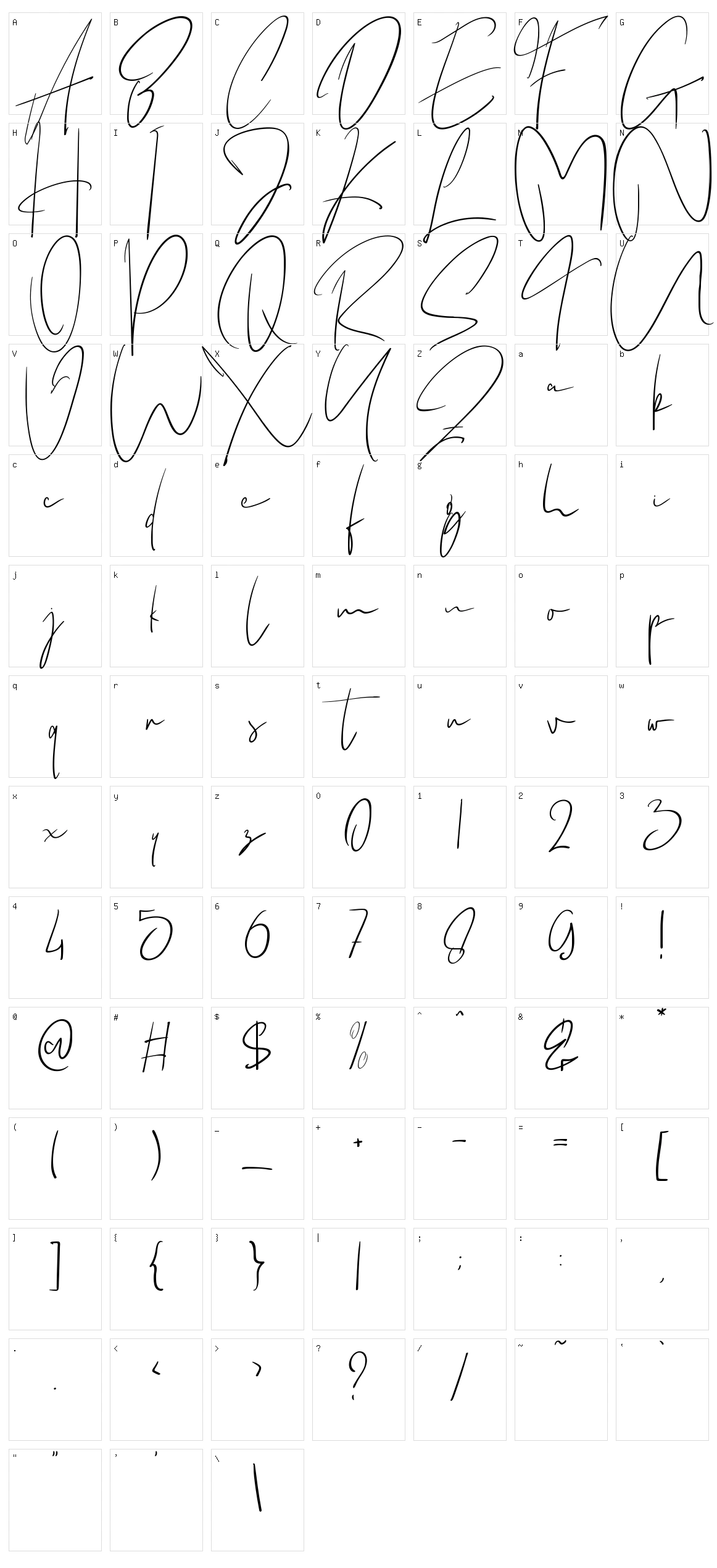 Berlleigh Character Set