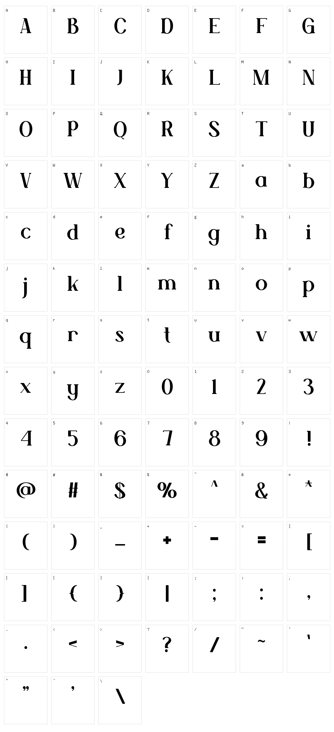 Bhaled Character Set