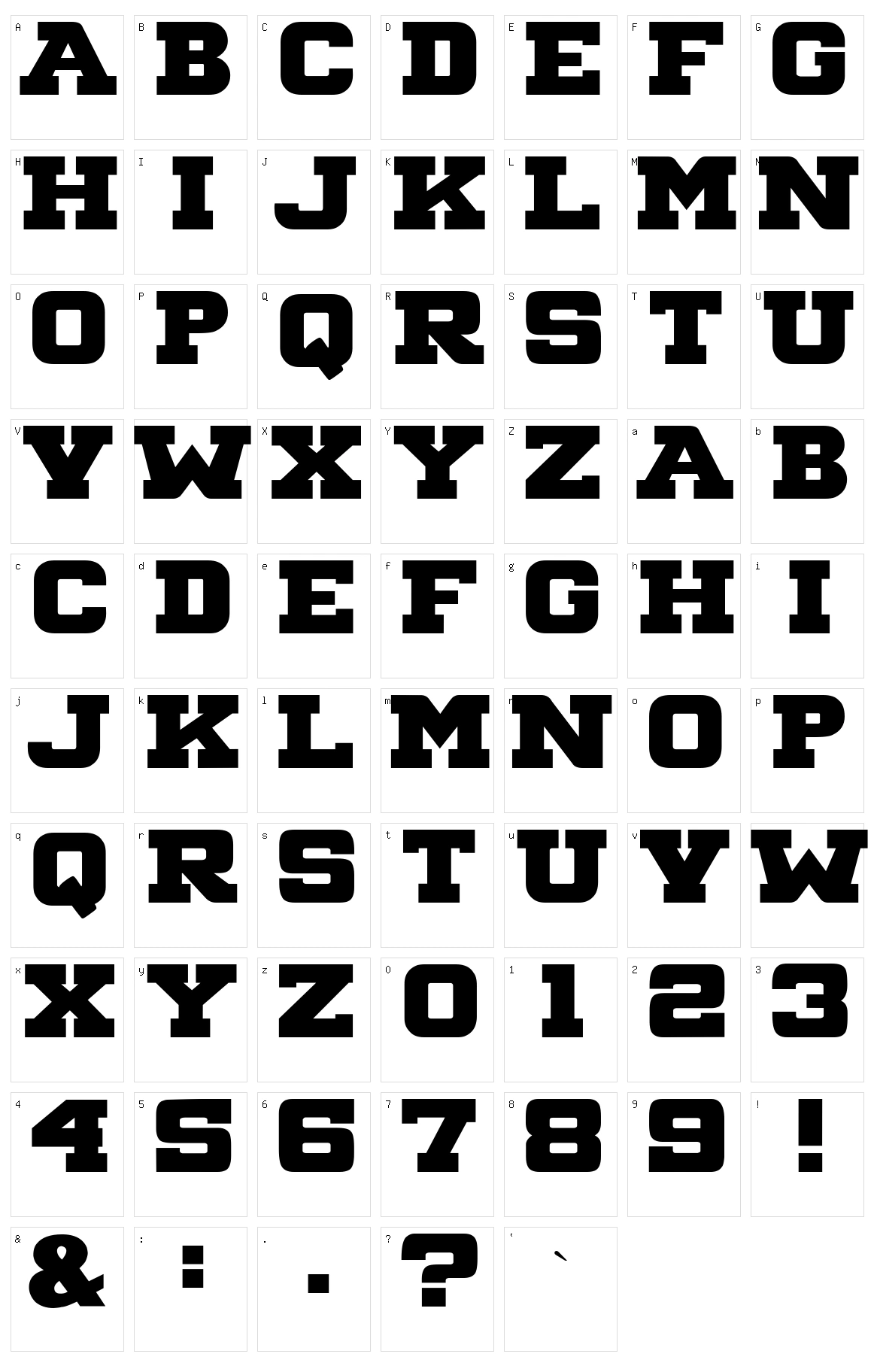 Big Ten Block Character Set