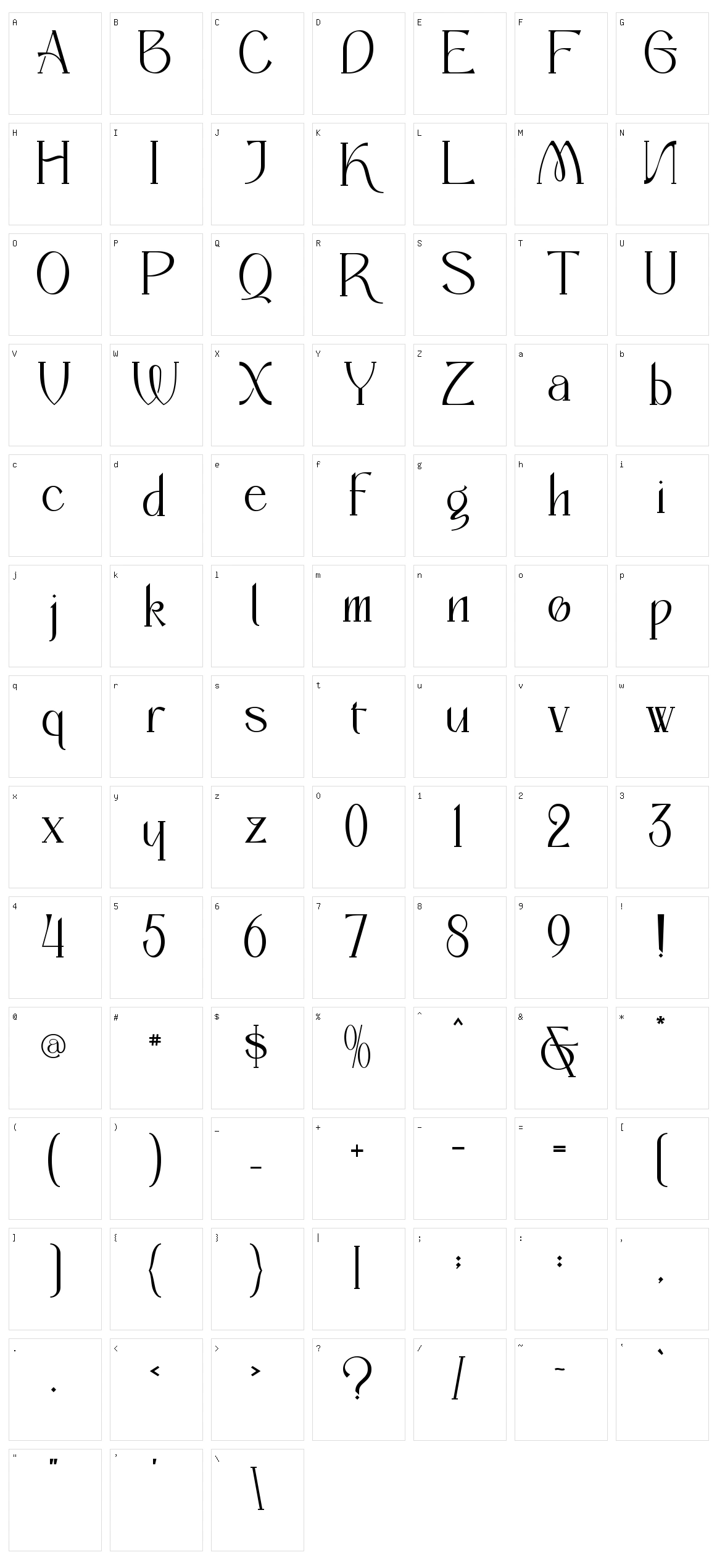 Bigrock Character Set