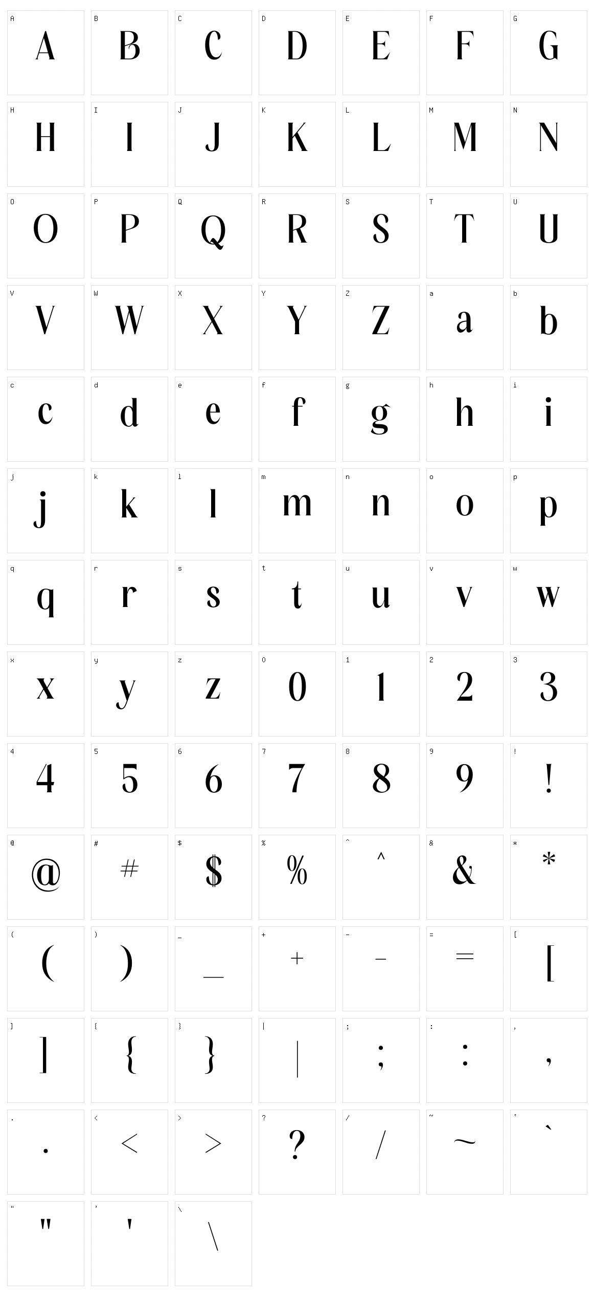 Black Runters Character Set