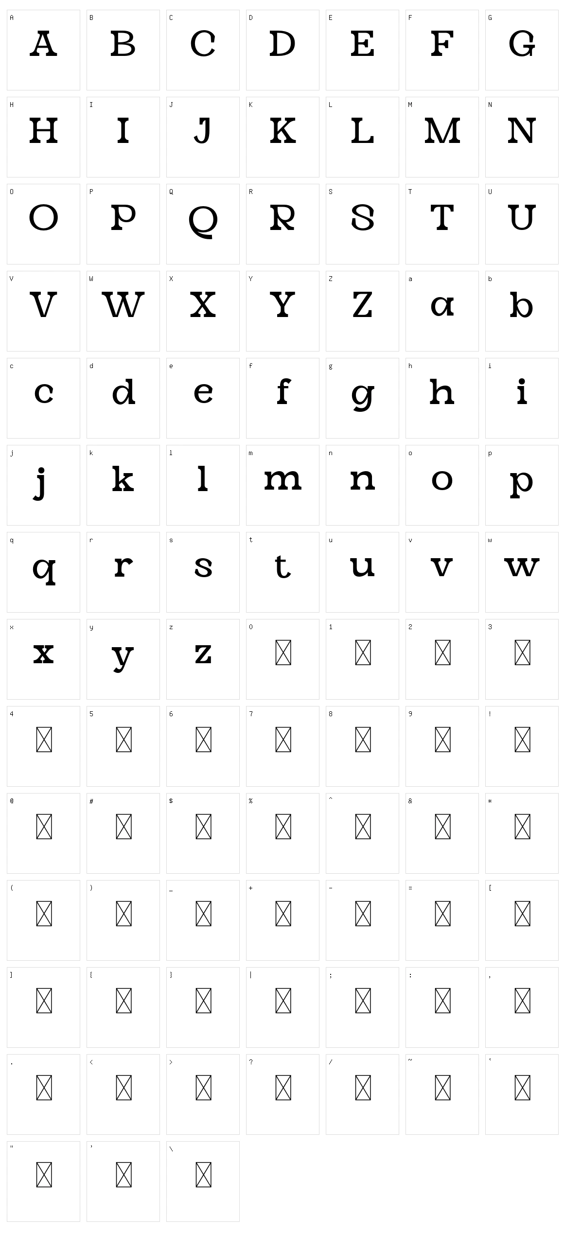 Blammix Character Set
