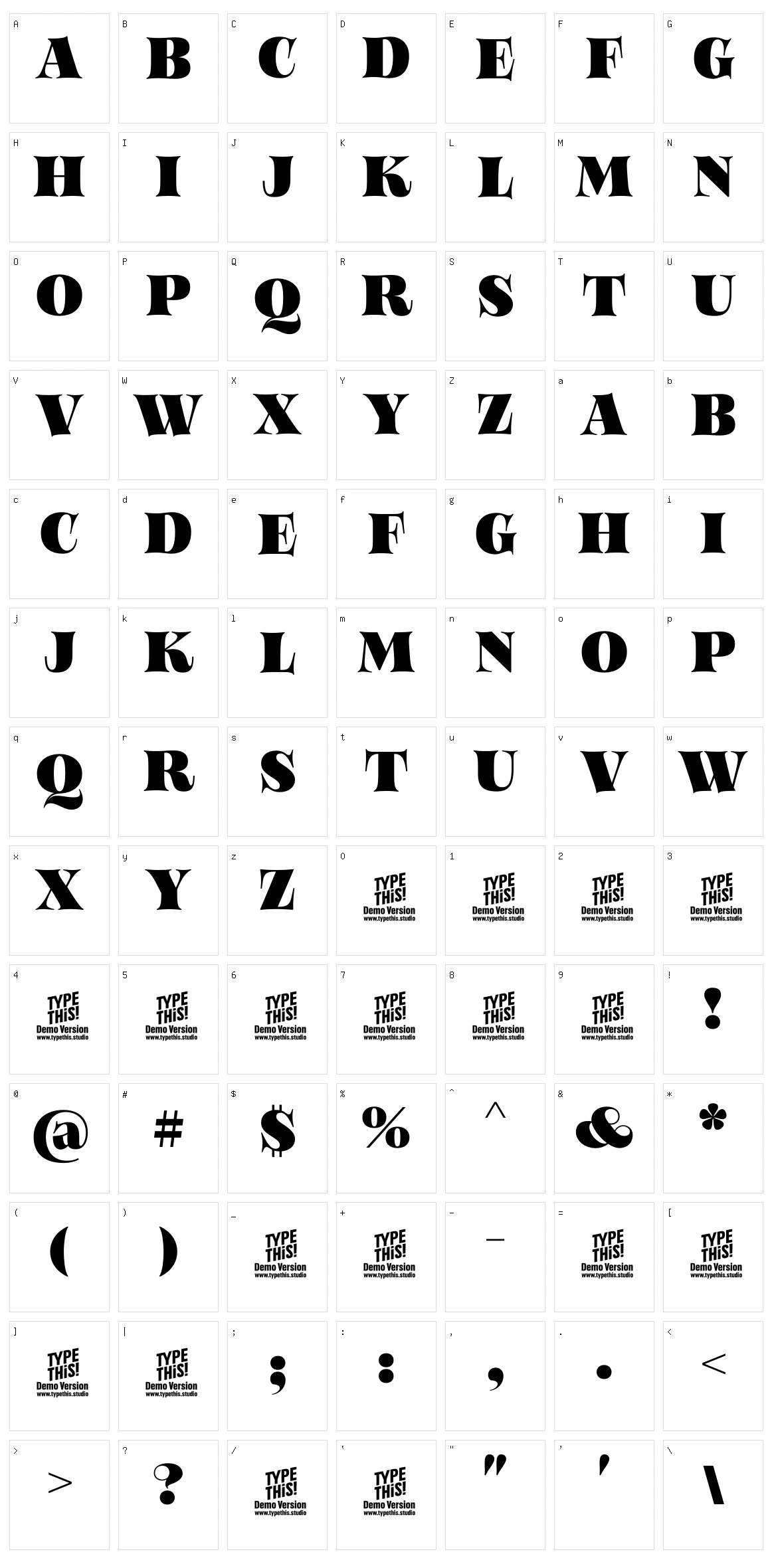 Bloemche All Caps Character Set