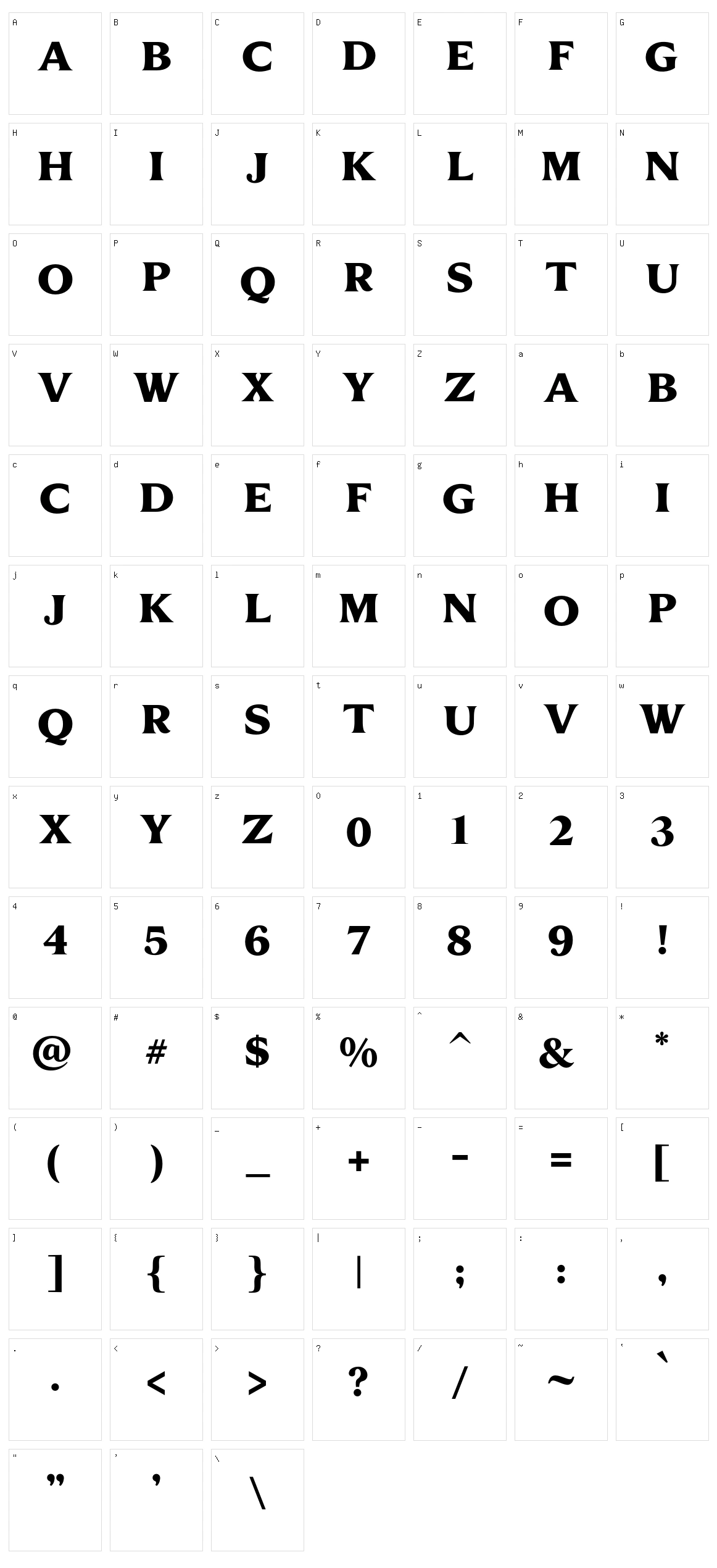 Boheld Character Set