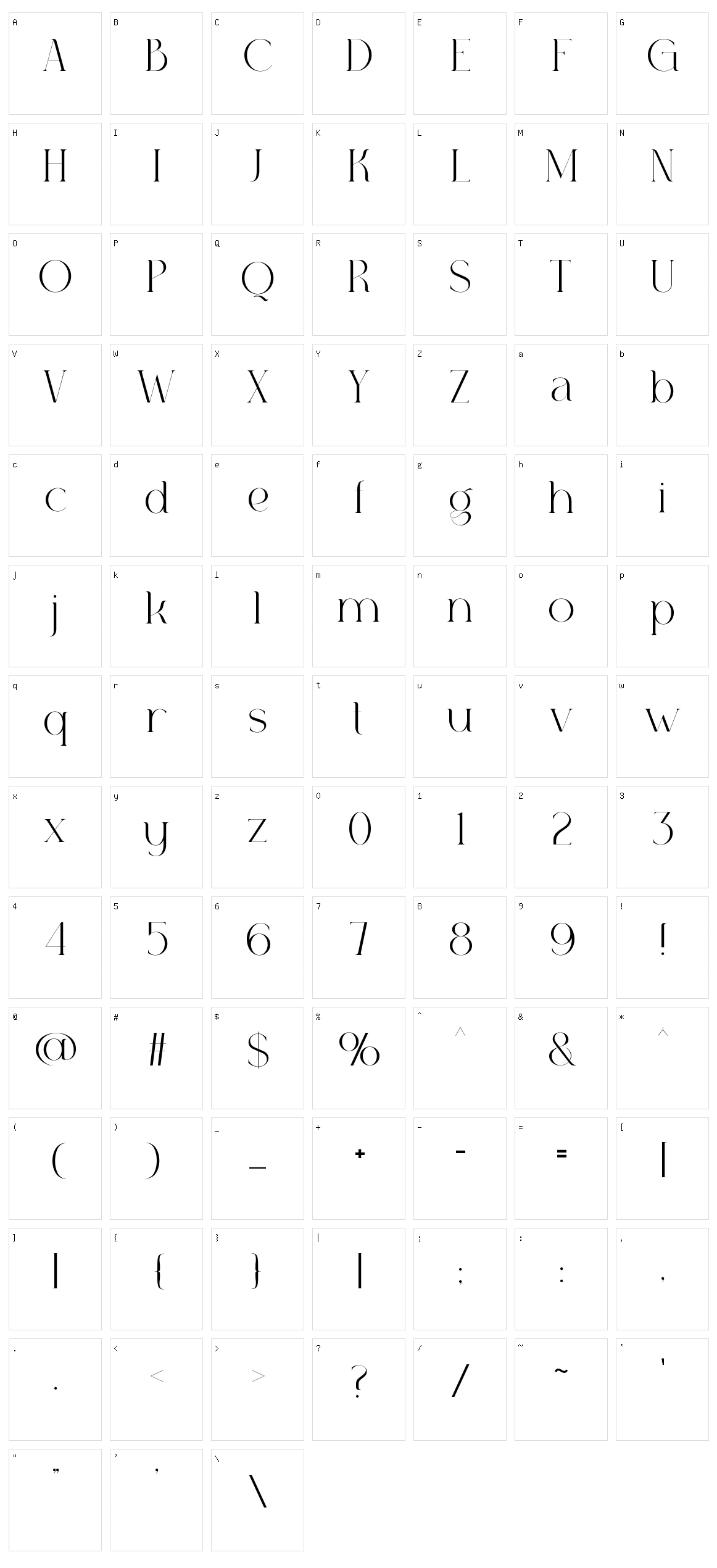 Bonita Character Set