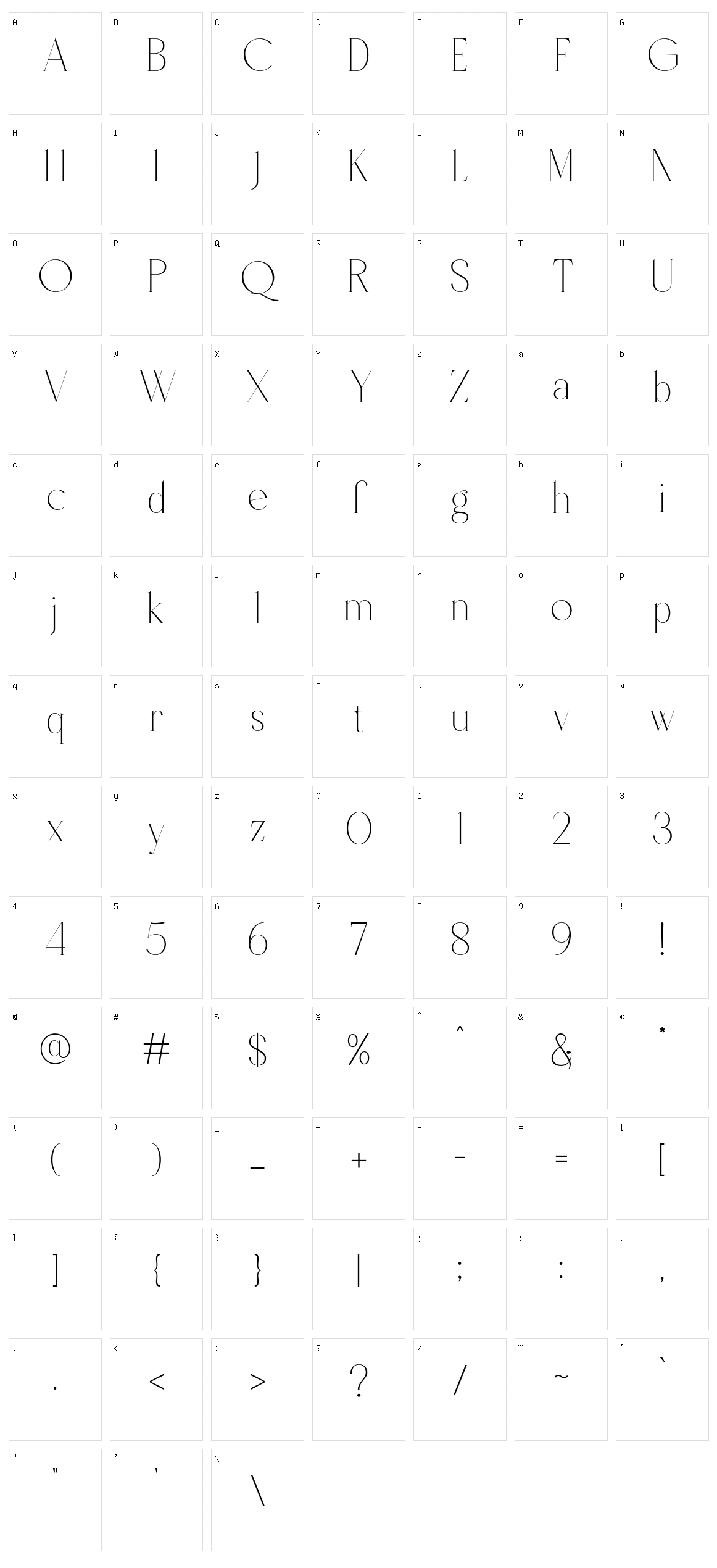 Borcha Character Set