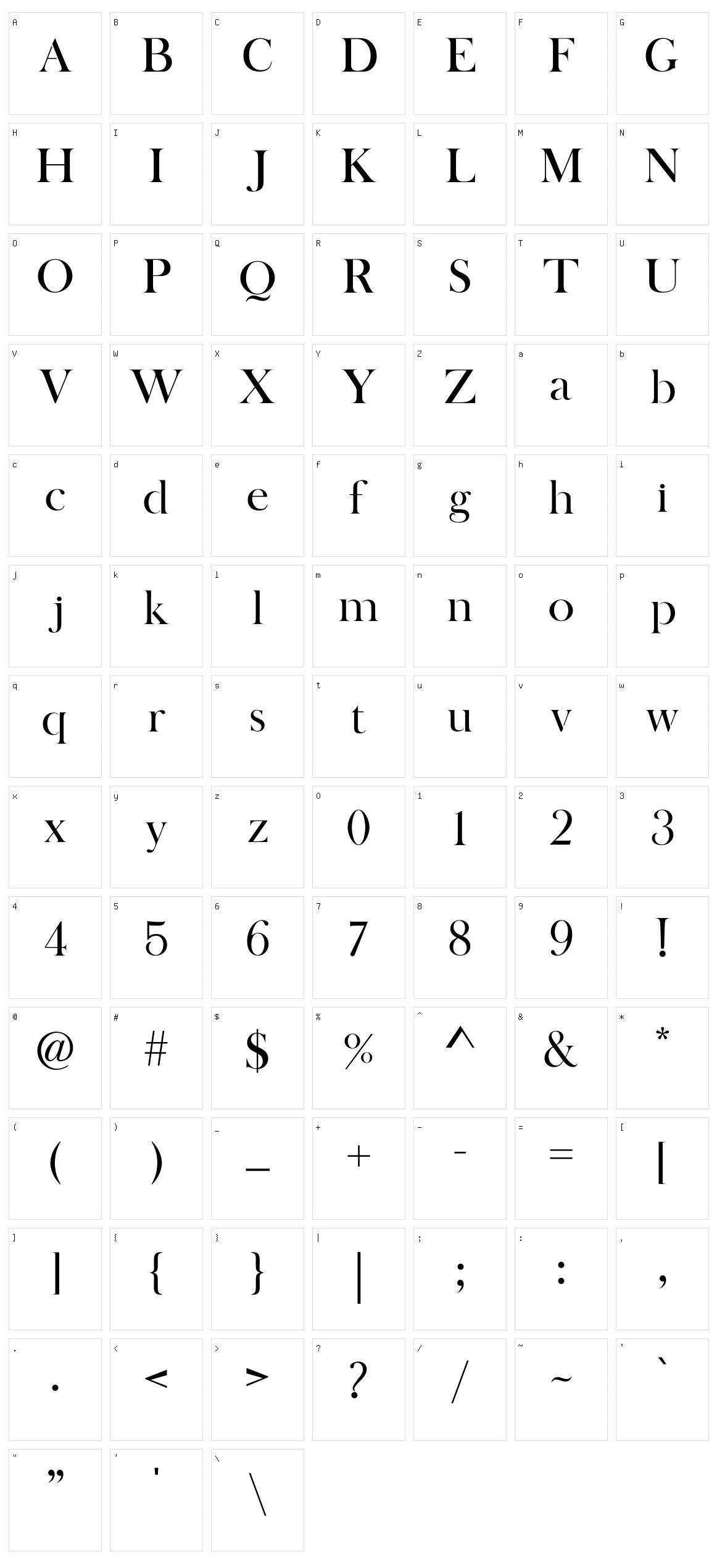 Bosque Character Set