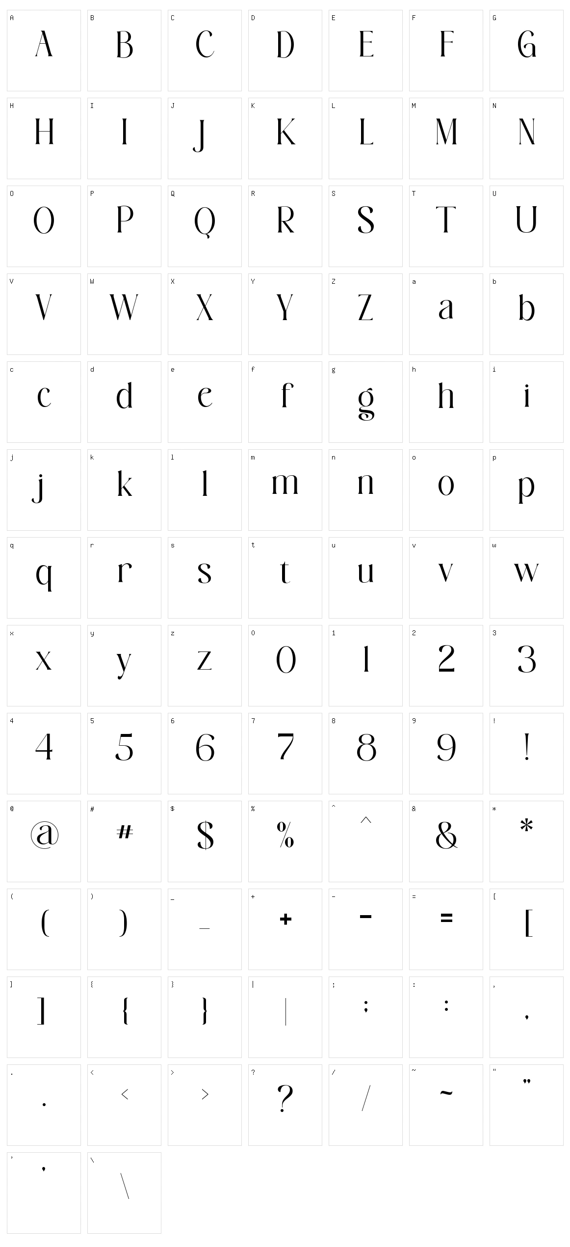 Bowtaris Character Set