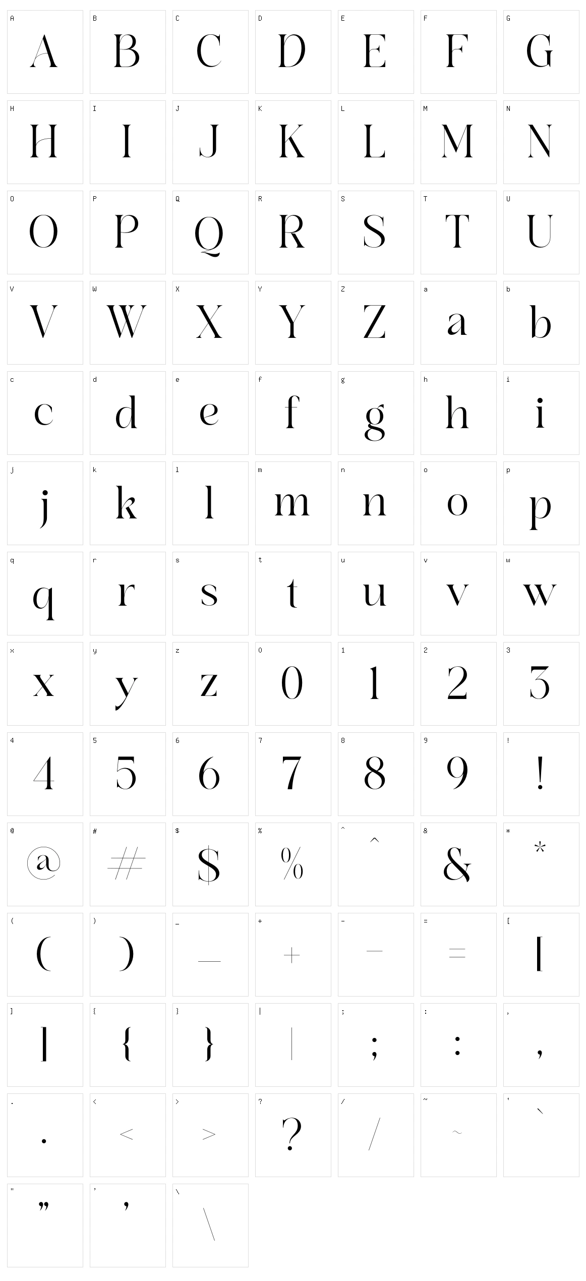 Branden Raulner Character Set