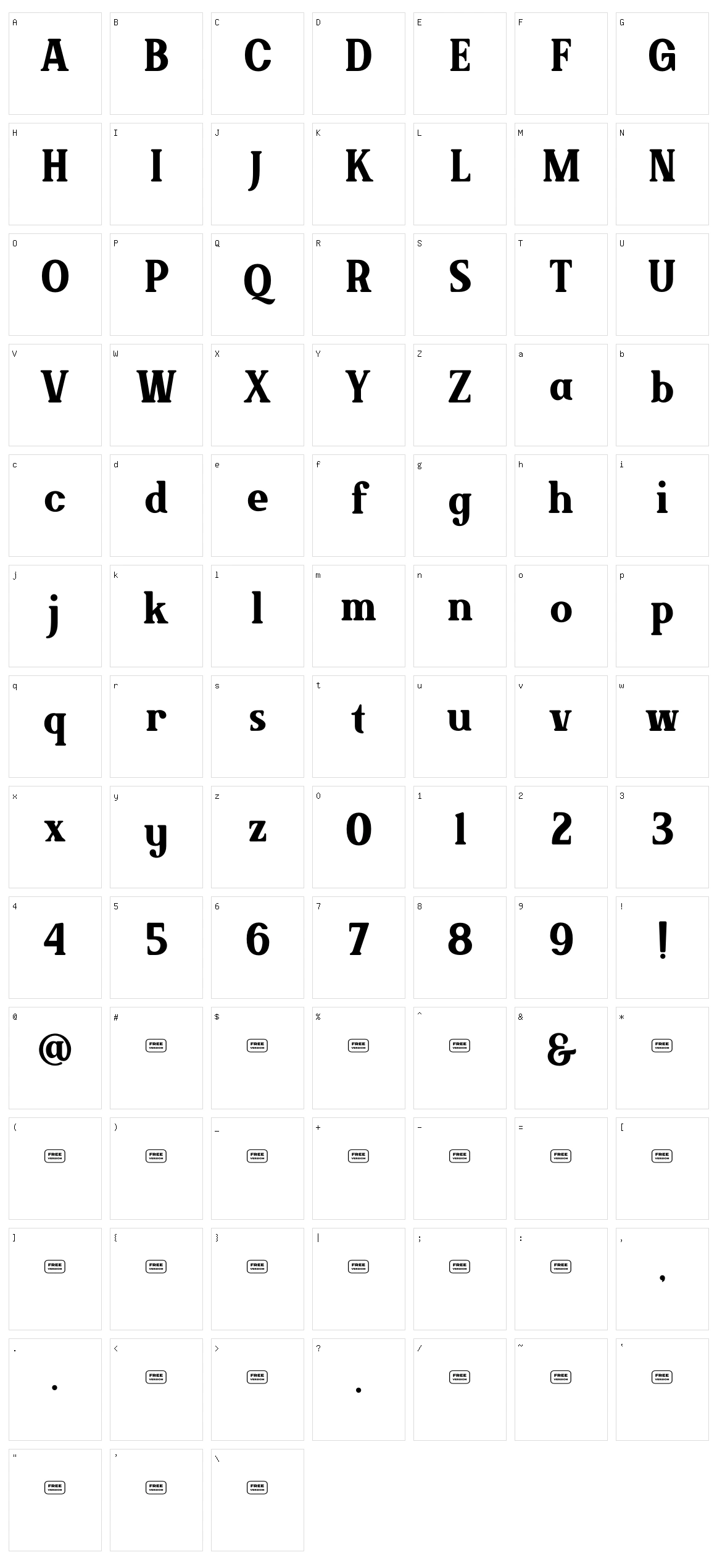 Brickson Character Set