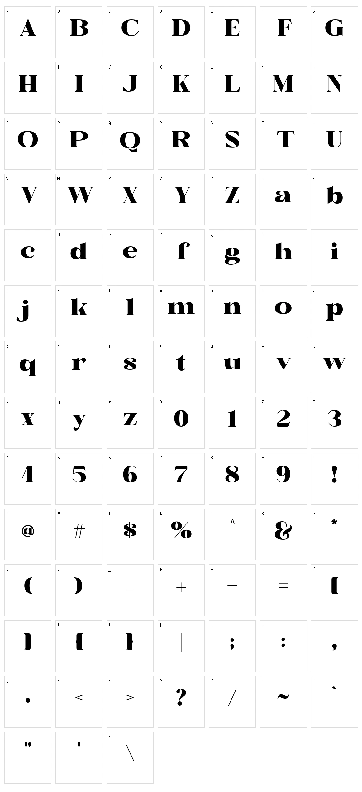 British Classical Character Set
