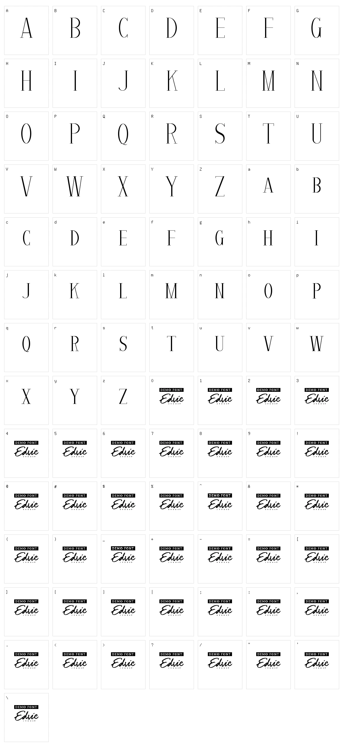 Brockley Character Set