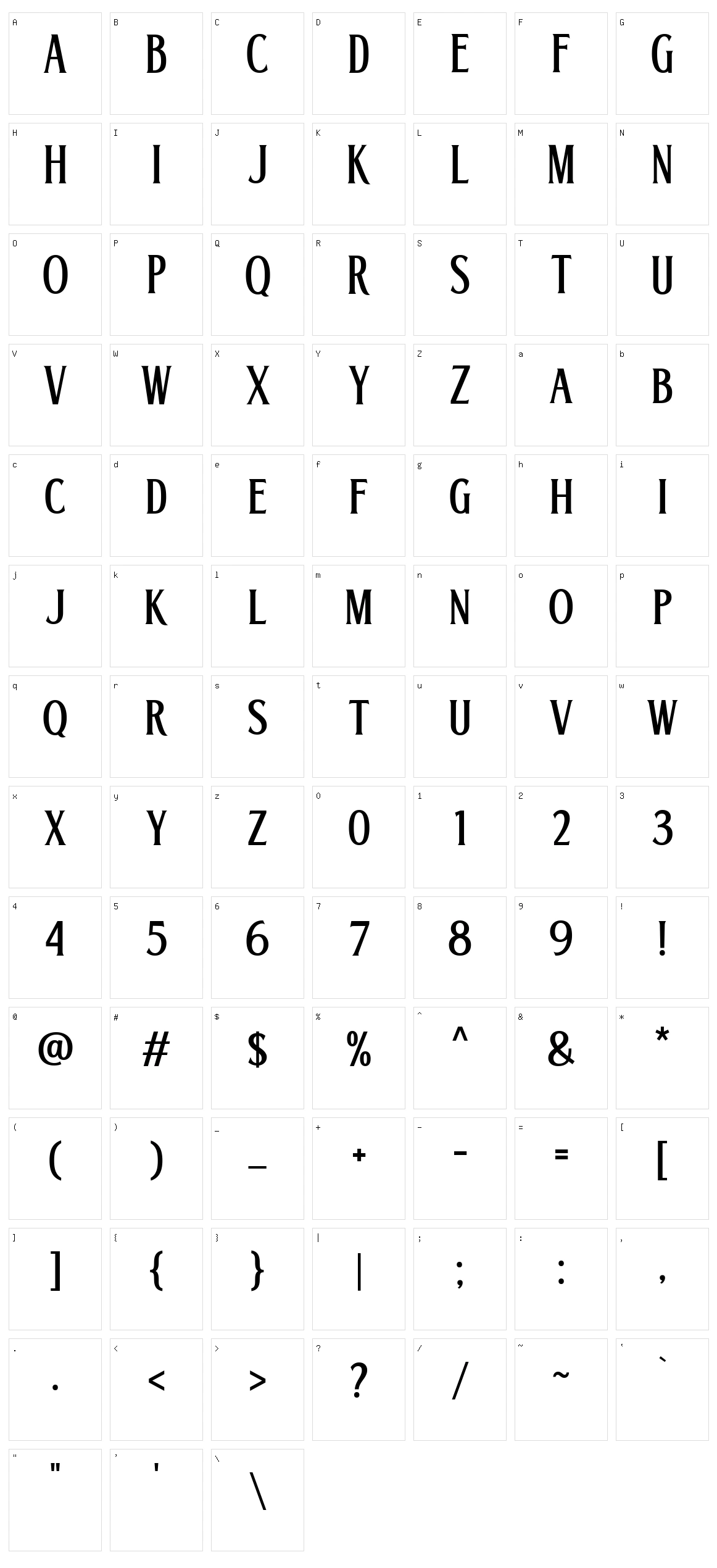 Brumery Character Set