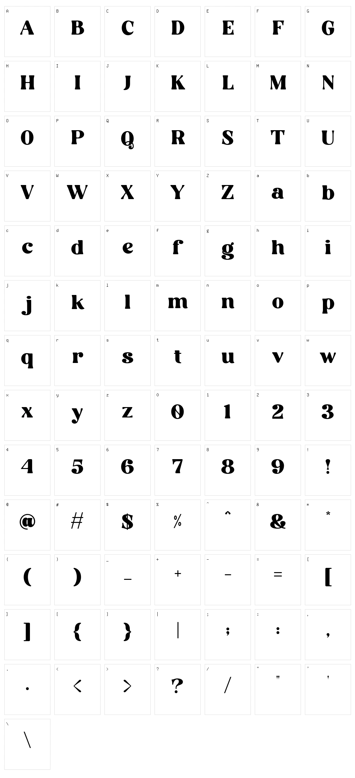 Bulgei Character Set