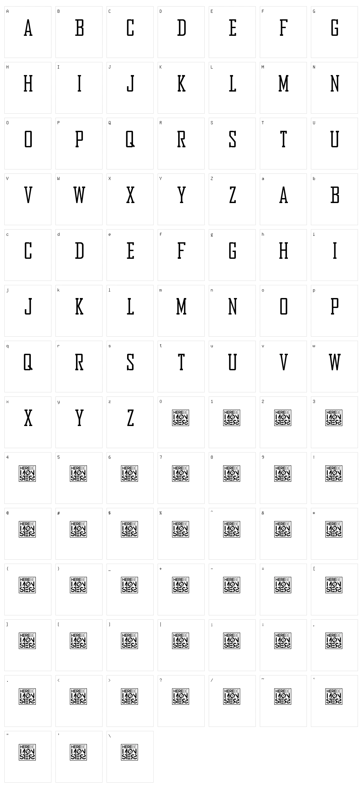 Bureau Character Set